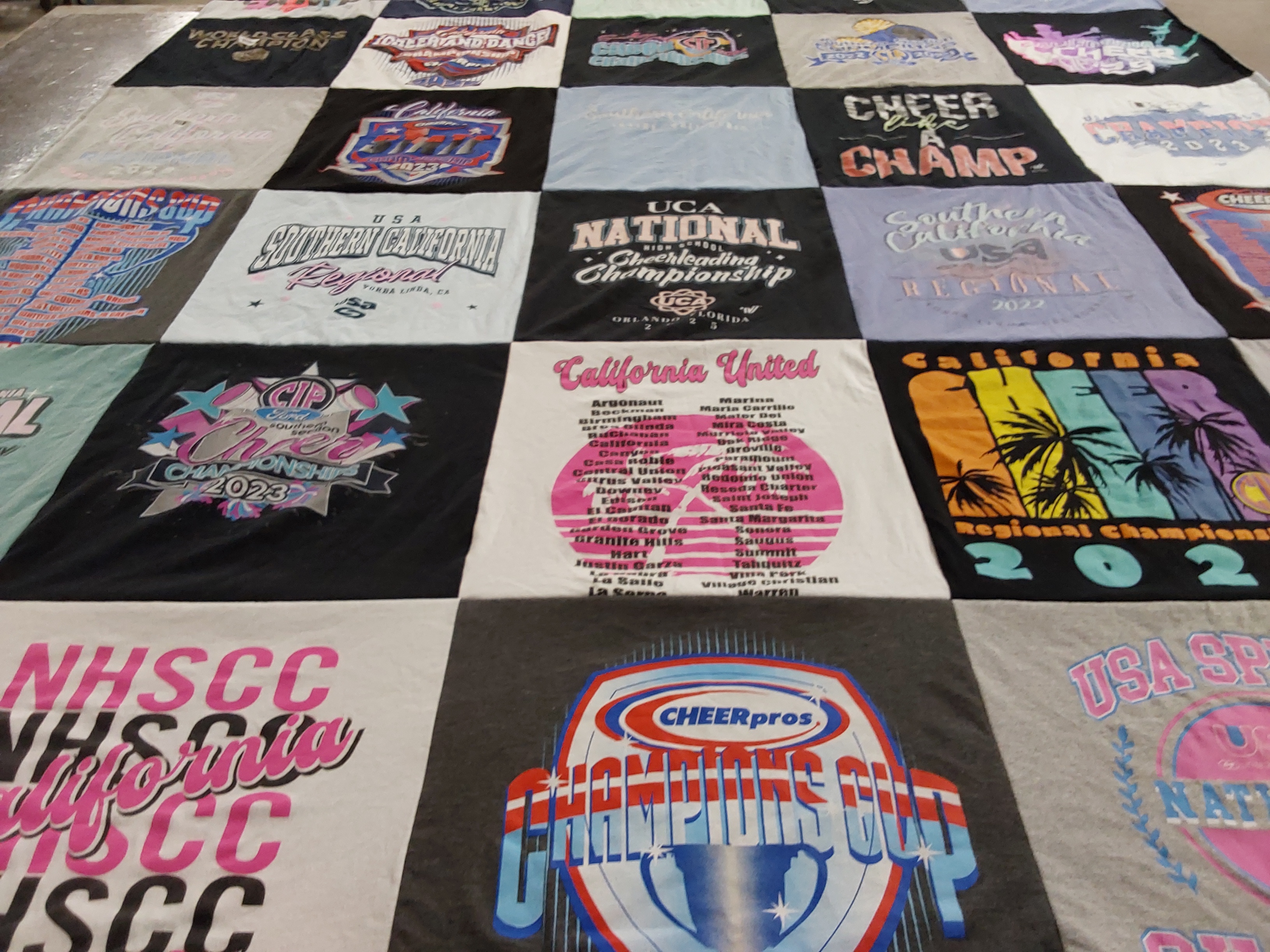 T-shirt quilt featuring california united cheer by Andrea from CA
