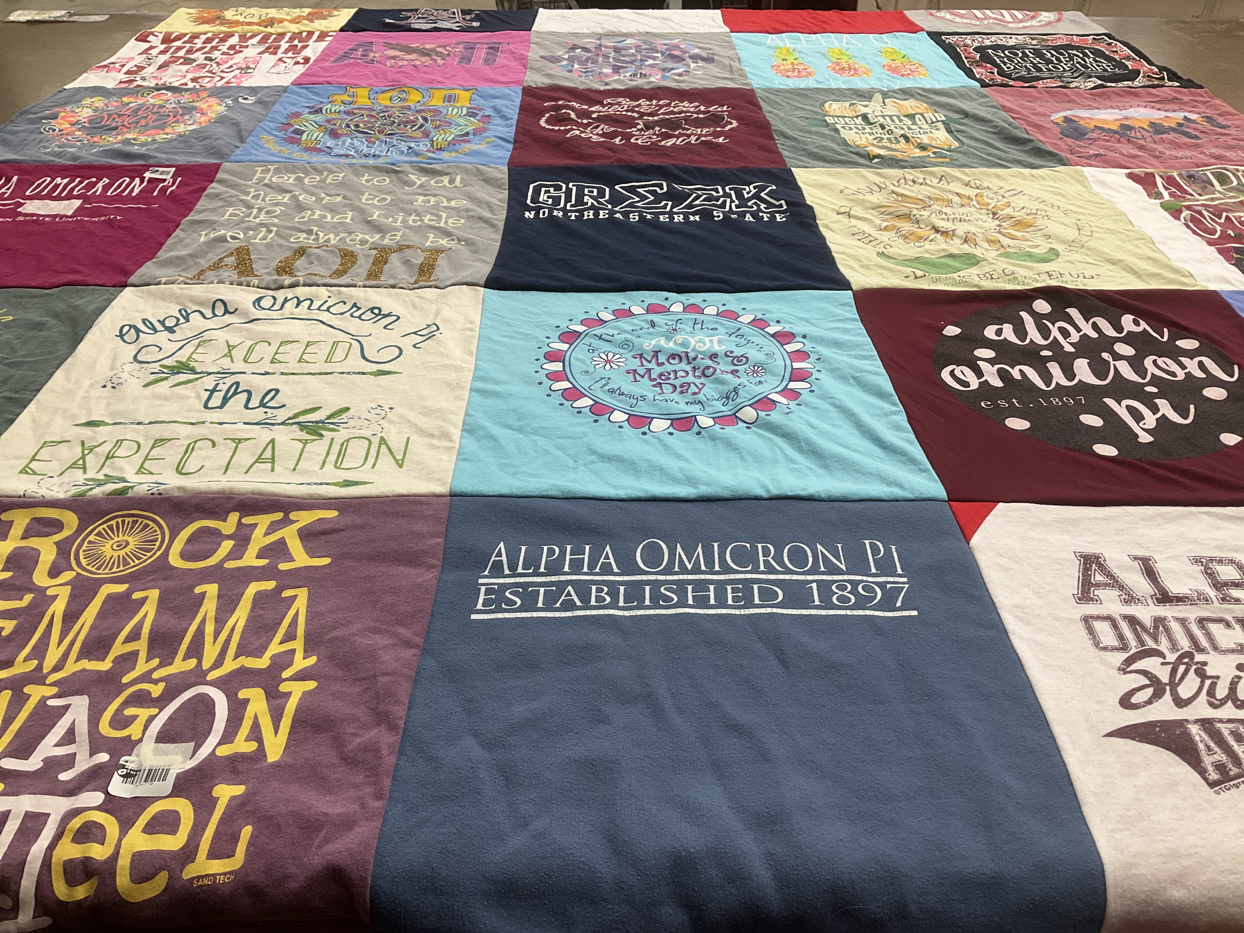 T-shirt quilt from northeastern state university by Darian from OK