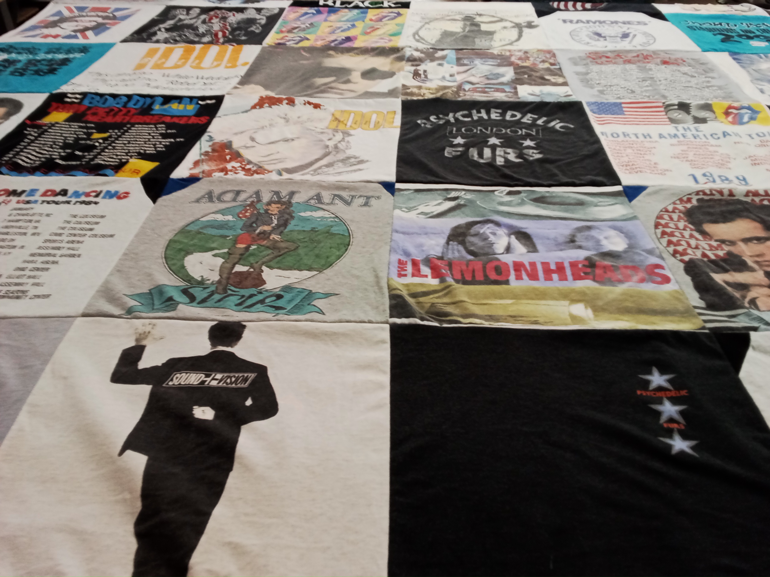 T-shirt quilt with music, concerts themes by Andrew from OH