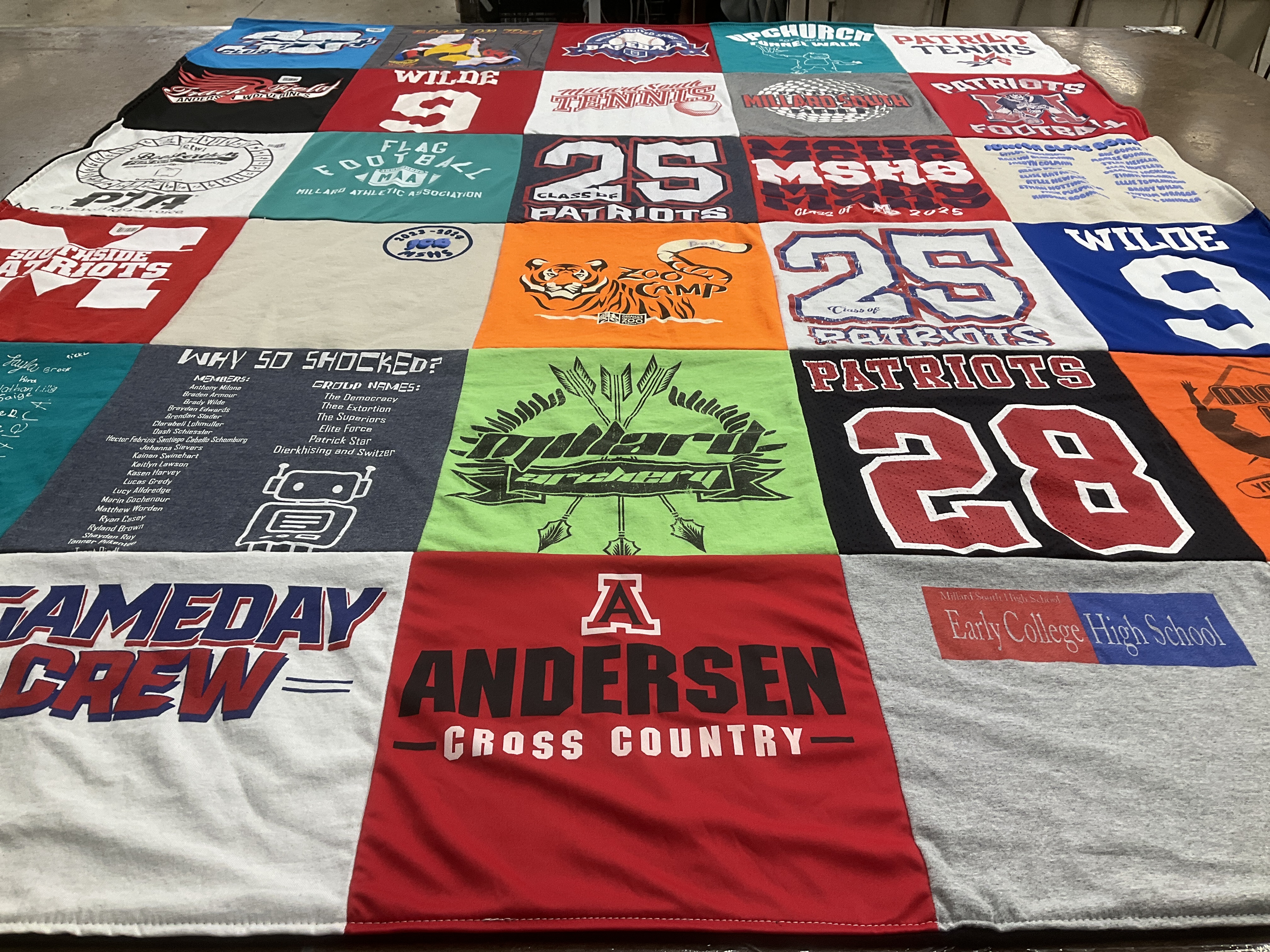 T-shirt quilt featuring patriots, southside patriots by Sarah from NE