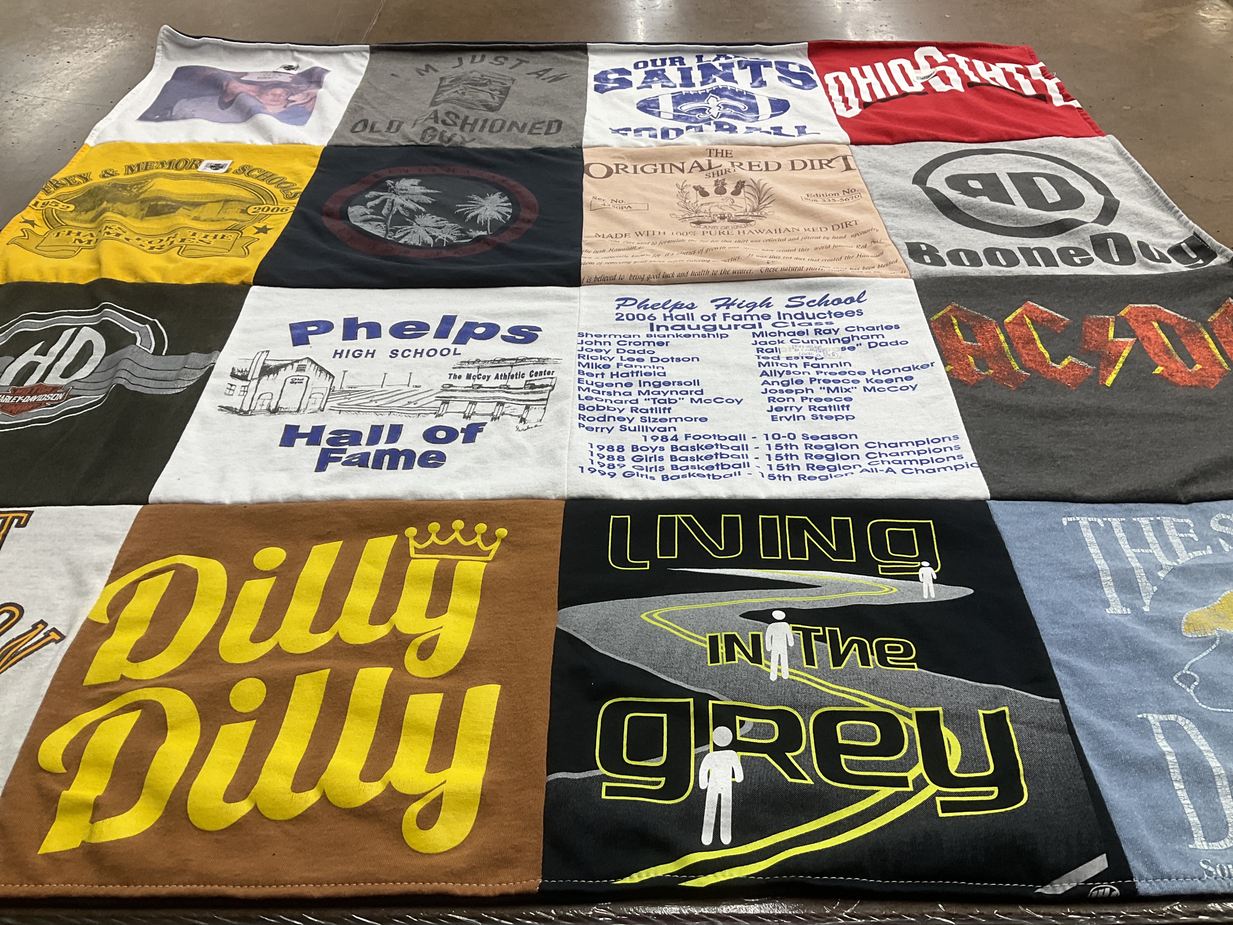 T-shirt quilt featuring ohio state university football by Jody from FL