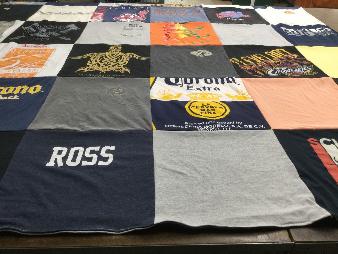 T-shirt quilt featuring cavaliers by Donna from OH