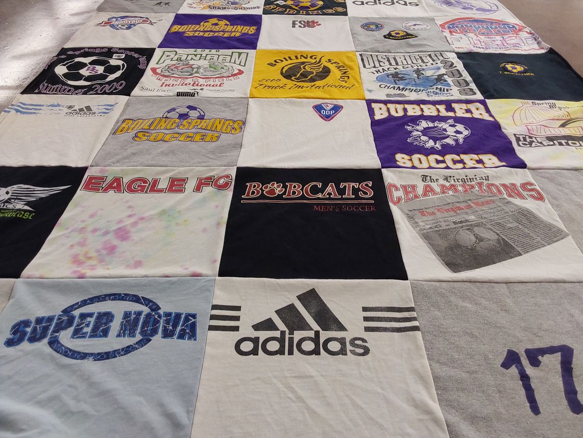 T-shirt quilt featuring eagle fc, bobcats men's soccer by CINDA from PA