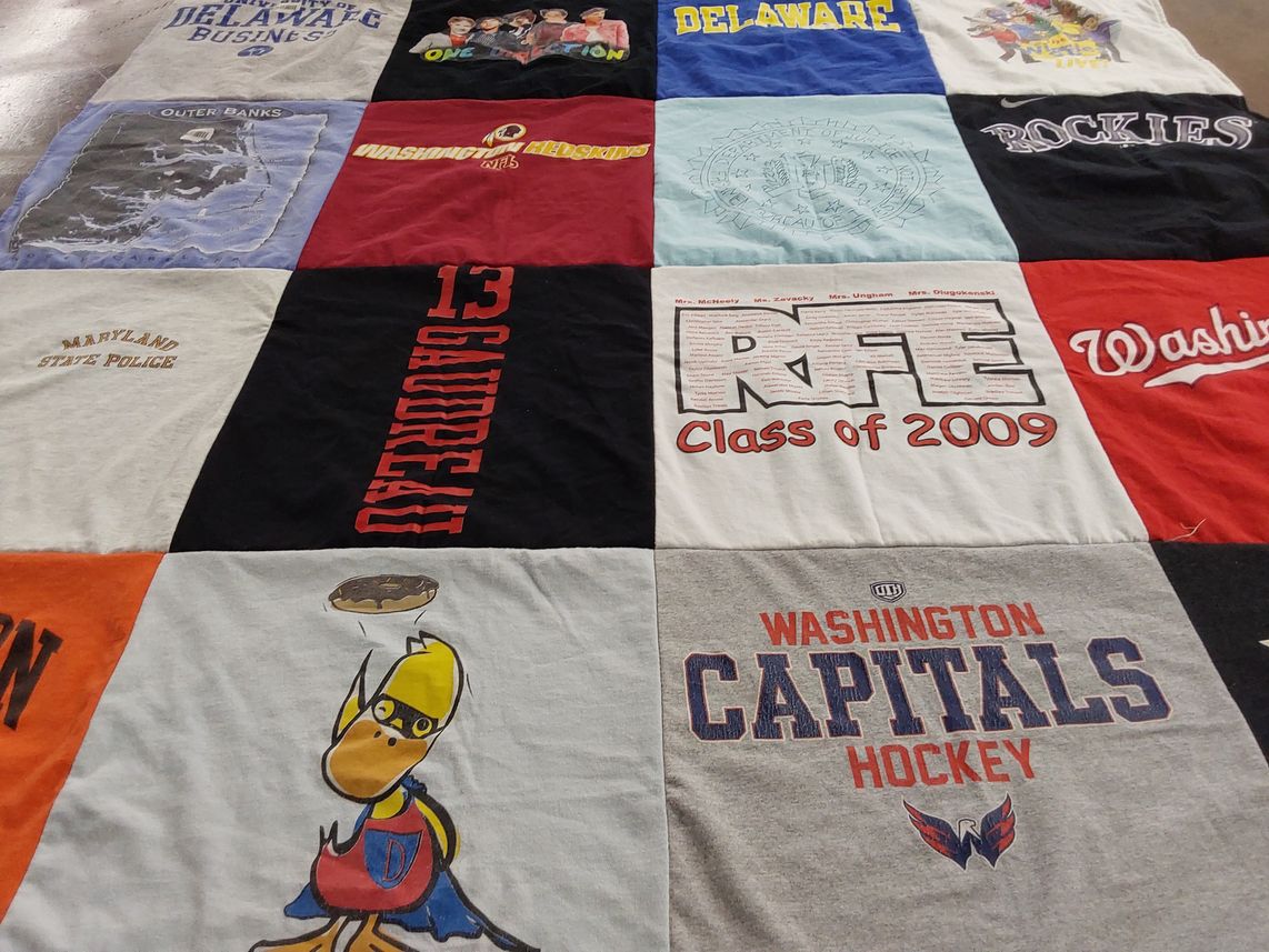 T-shirt quilt featuring washington capitals hockey by Mary Brigid from MD