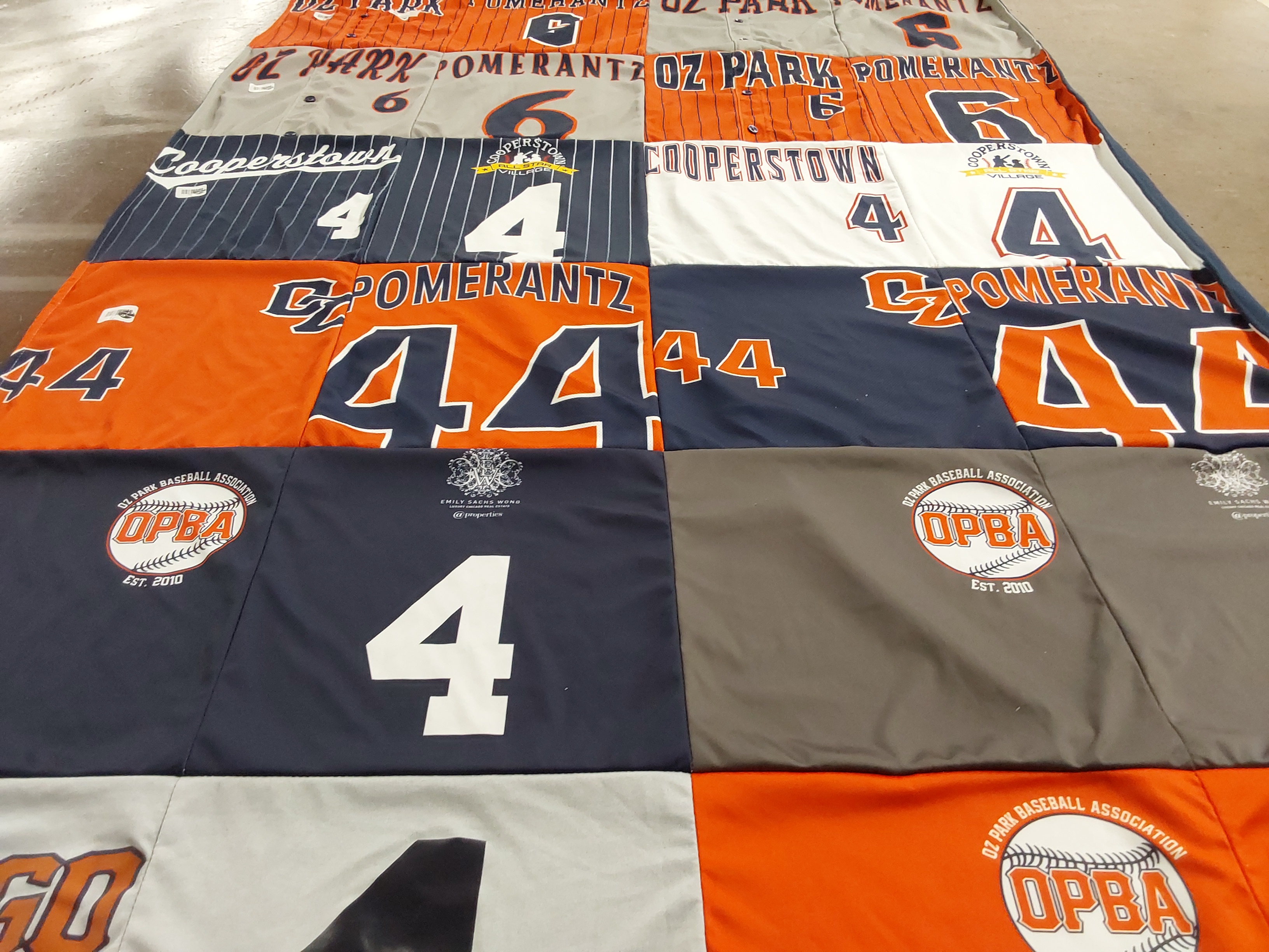T-shirt quilt with baseball themes by Judy from IL