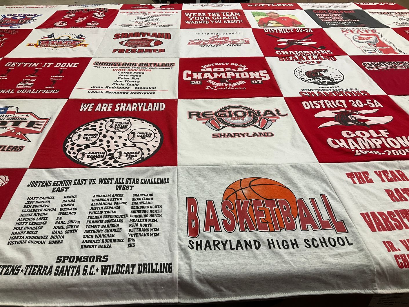 T-shirt quilt featuring sharyland rattlers by Marta from TX