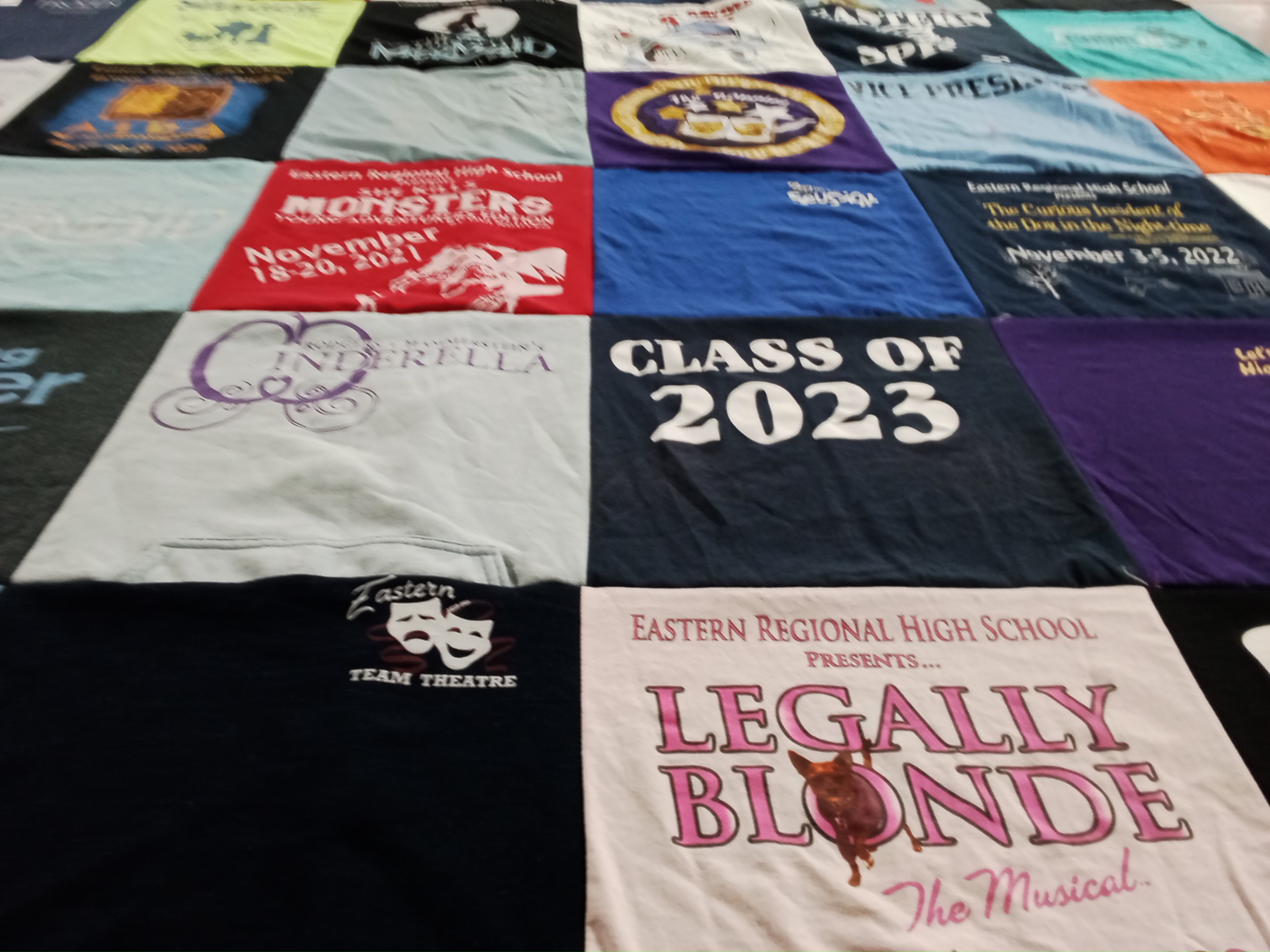 T-shirt quilt from eastern regional high school by ZuZu from NJ