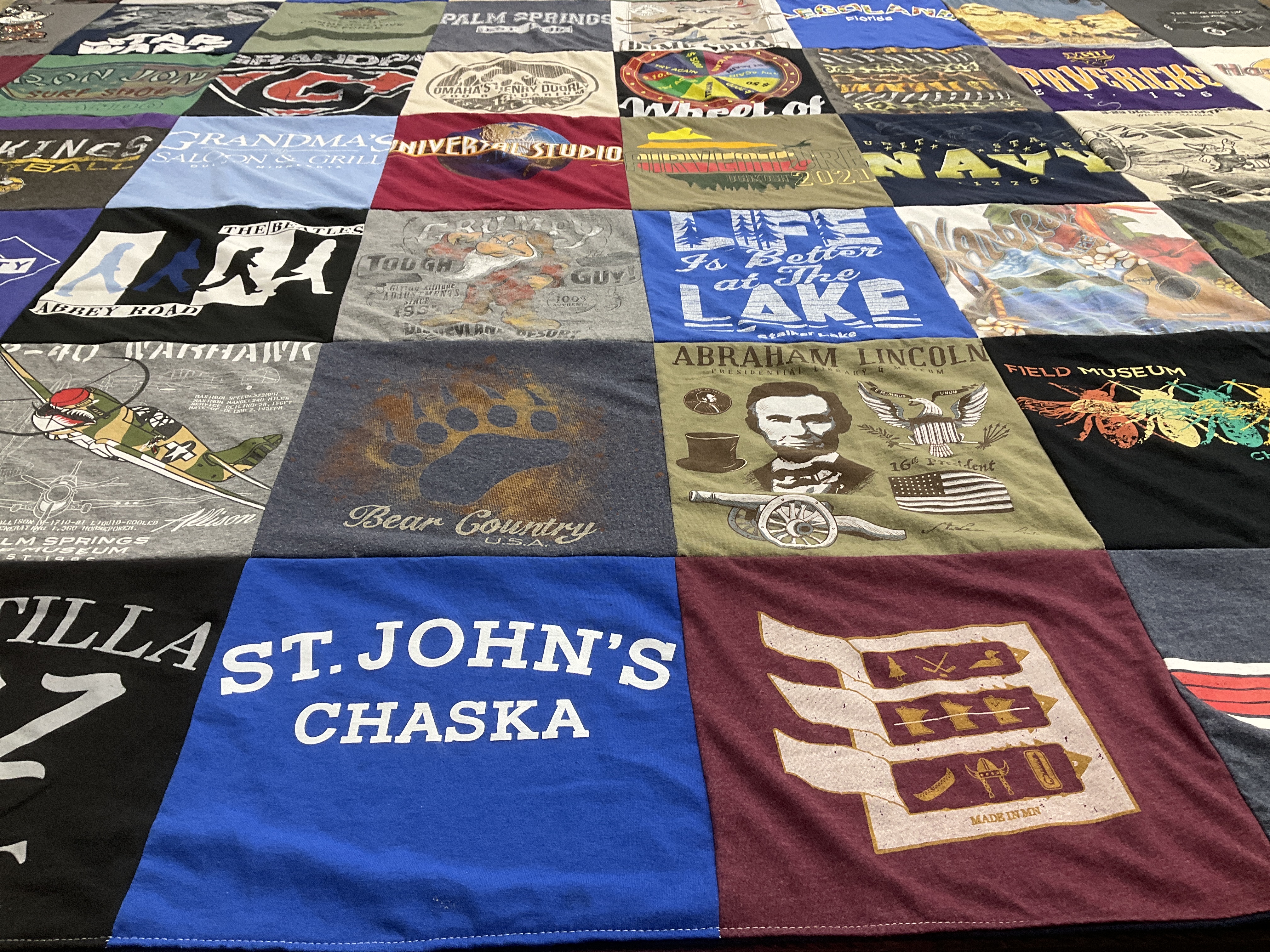 T-shirt quilt from st. john's university by Marla from MN