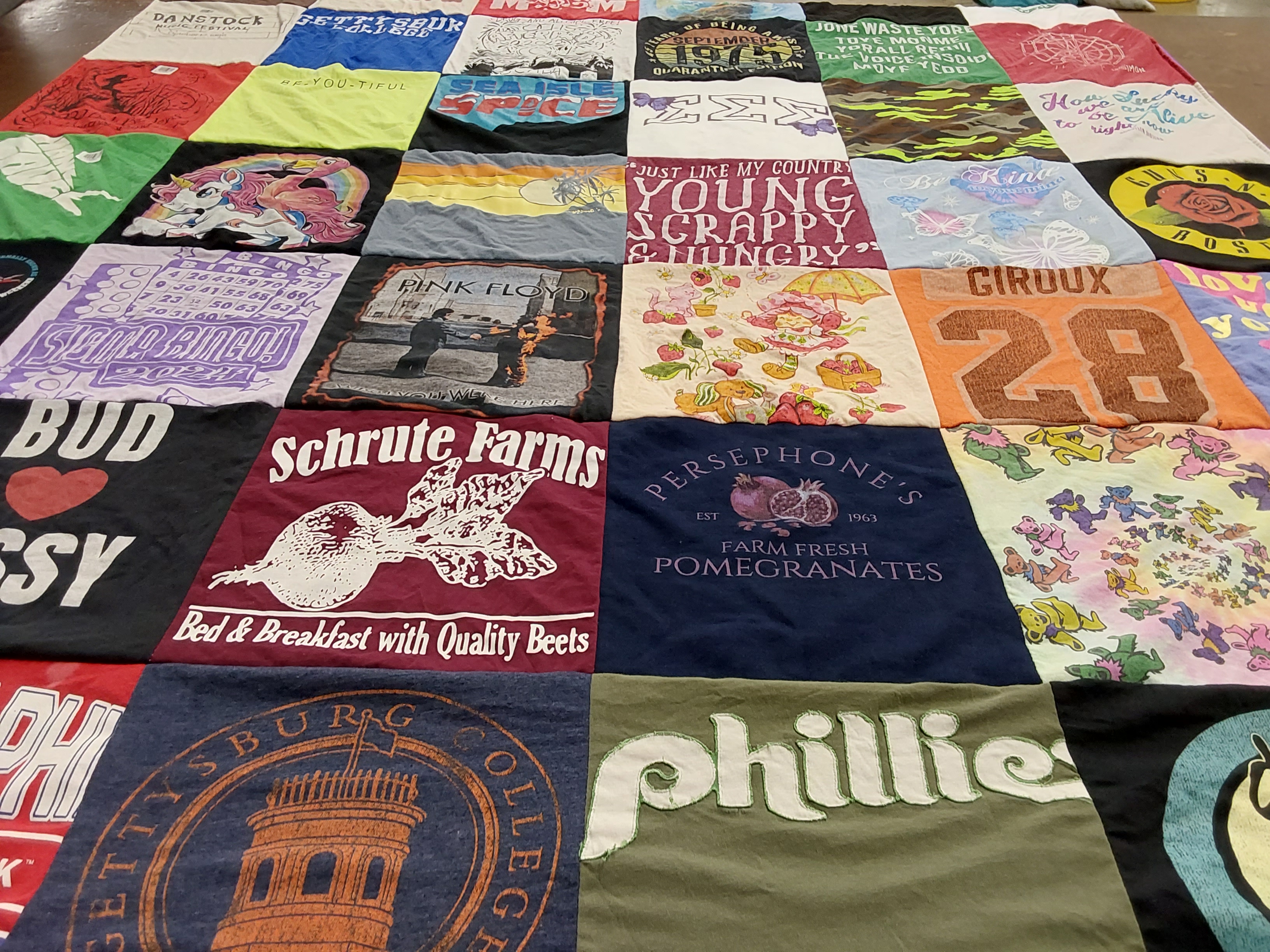 T-shirt quilt featuring phillies by Cassidy from PA