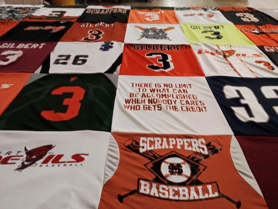 T-shirt quilt featuring scrappers baseball by Geoff from IN