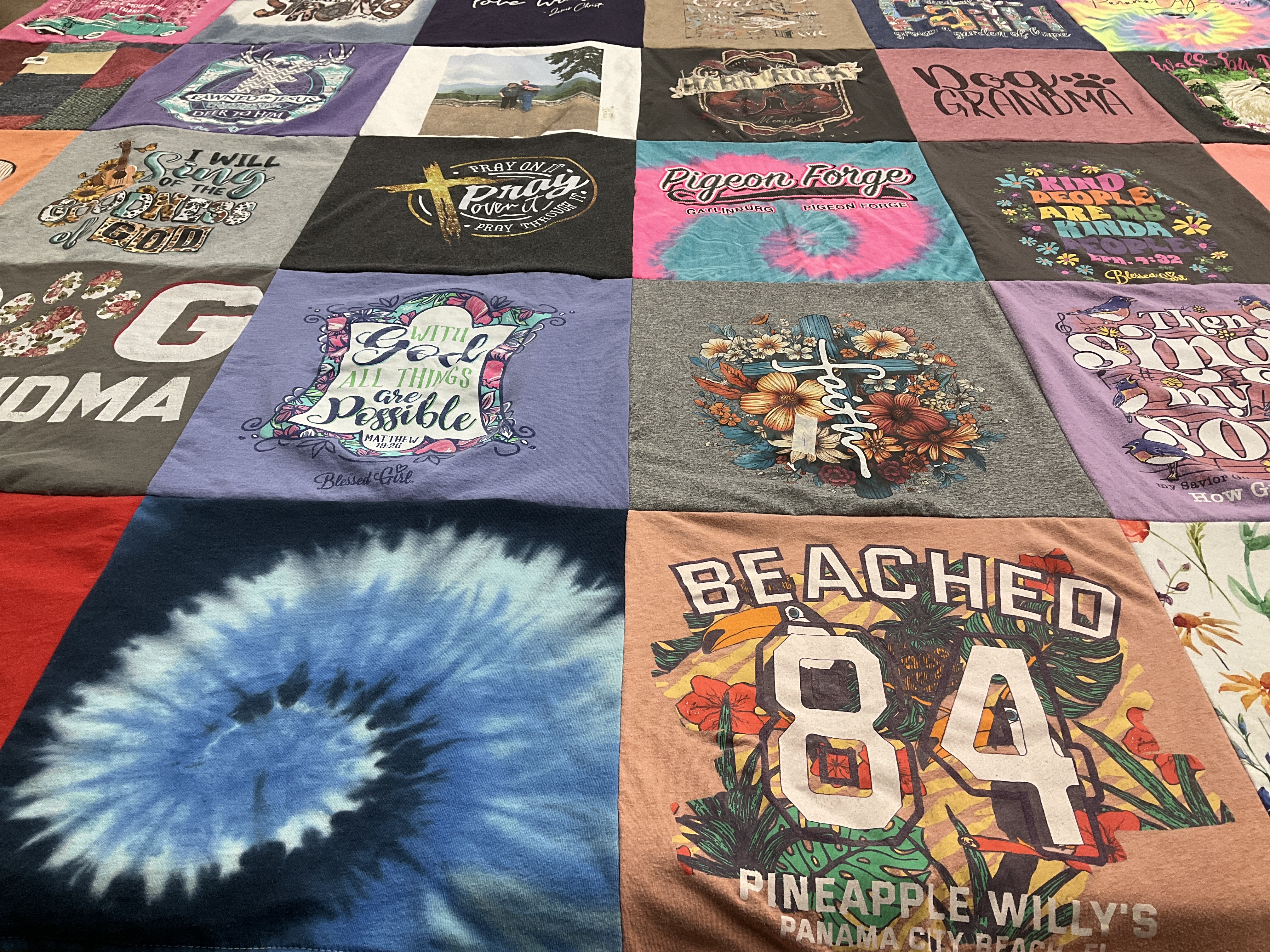 T-shirt quilt with family, faith themes by Nathan from TN