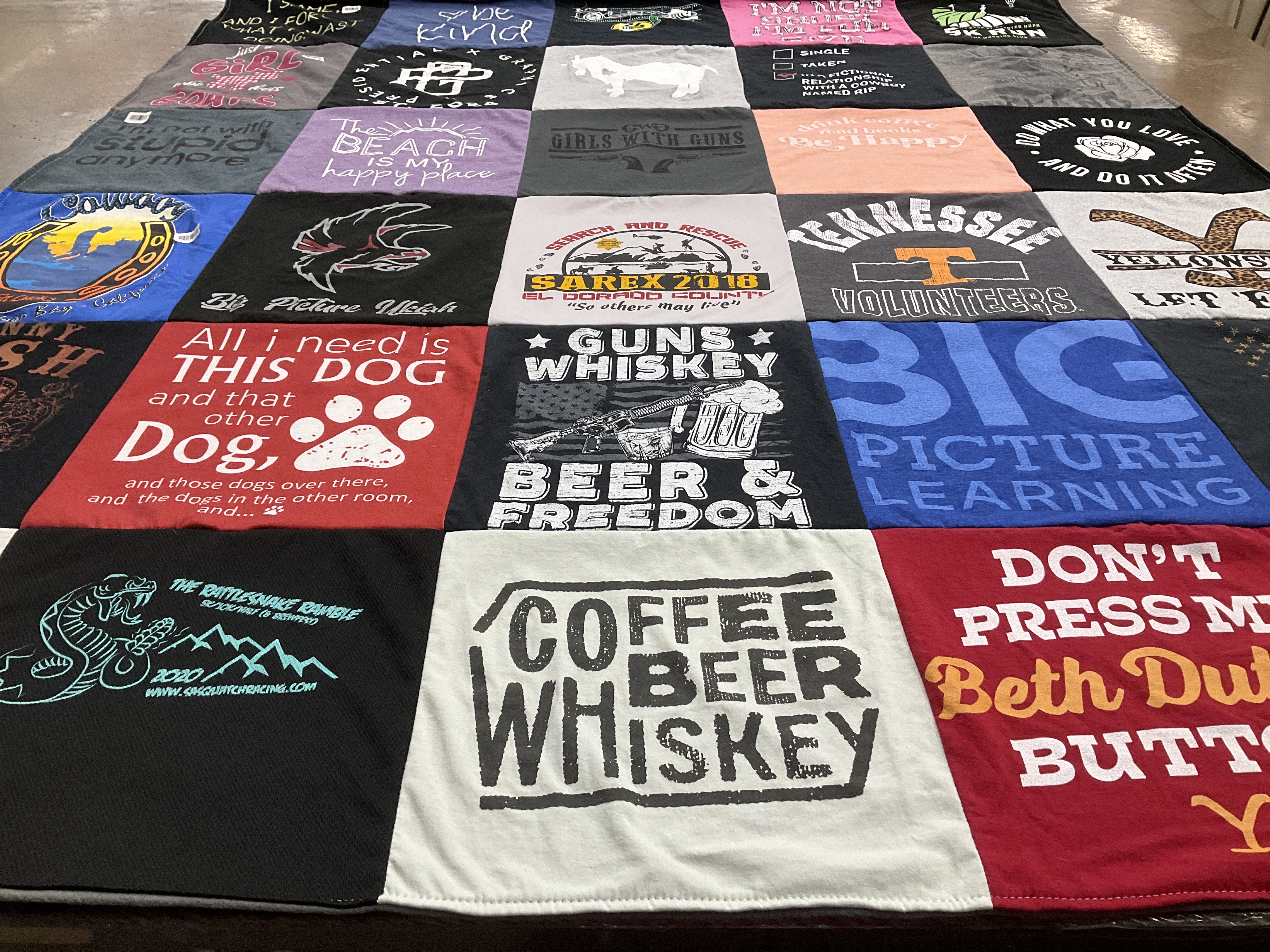 T-shirt quilt from tennessee volunteers university by Jessica from CA