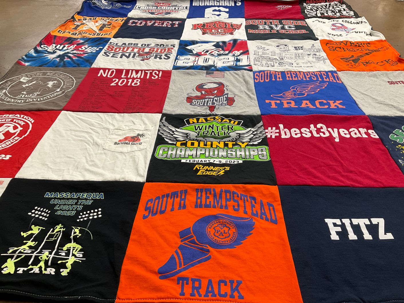 T-shirt quilt featuring south hempstead track by Paulette from NY