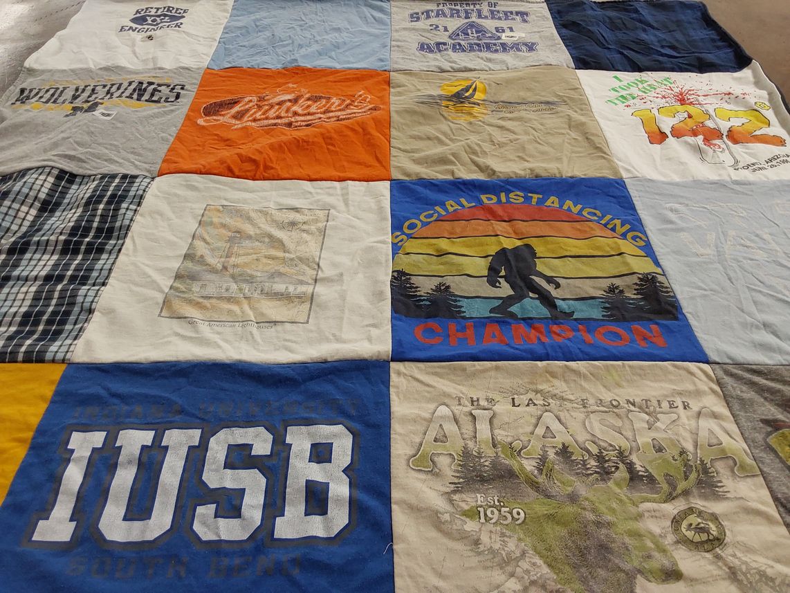 T-shirt quilt featuring wolverines by SHANON from IN