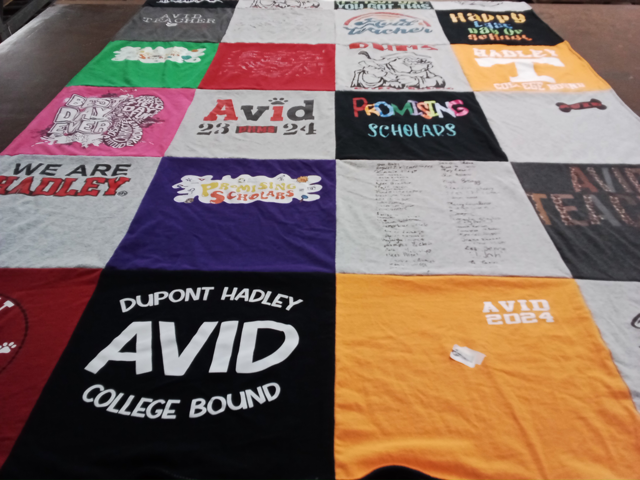 T-shirt quilt from dupont hadley middle school by Deborah from TN