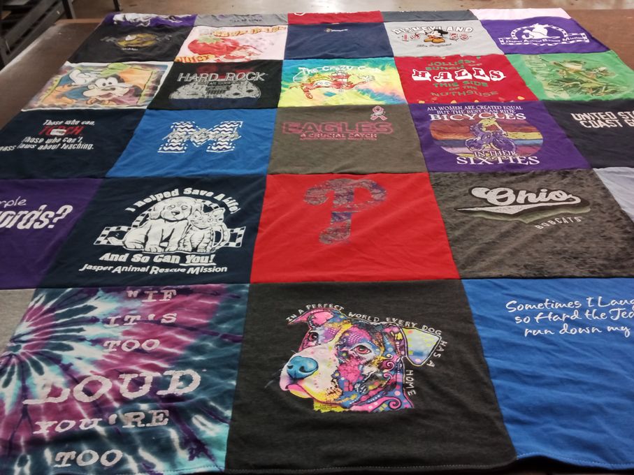 T-shirt quilt featuring ohio university bobcats by JENNA from OH