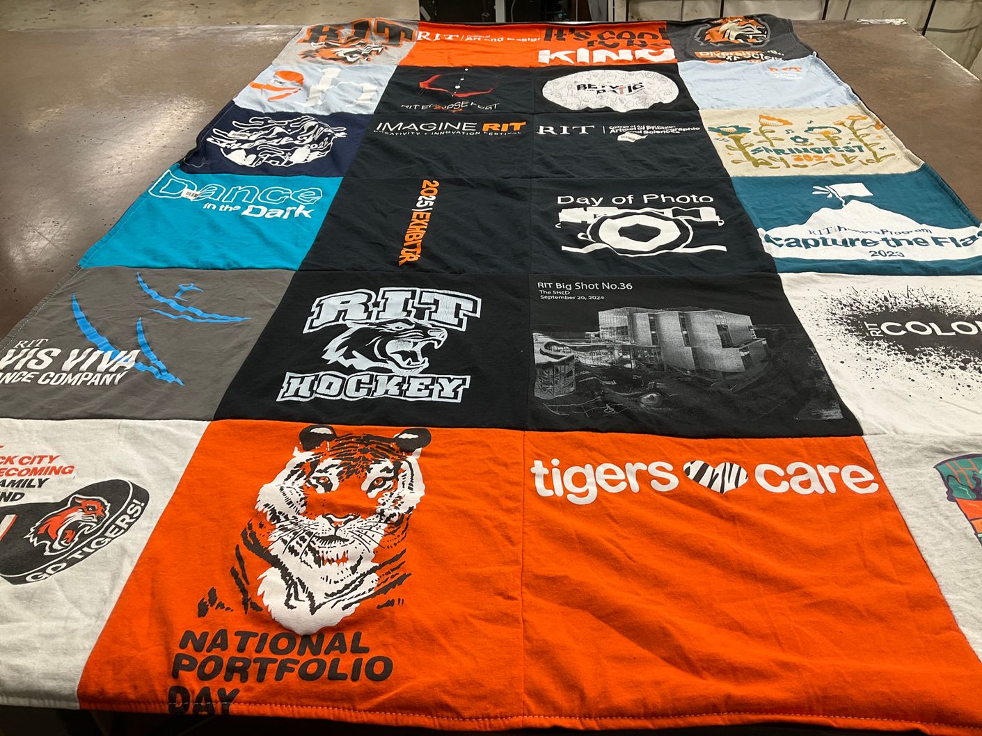 T-shirt quilt featuring rit hockey by Hannah from PA
