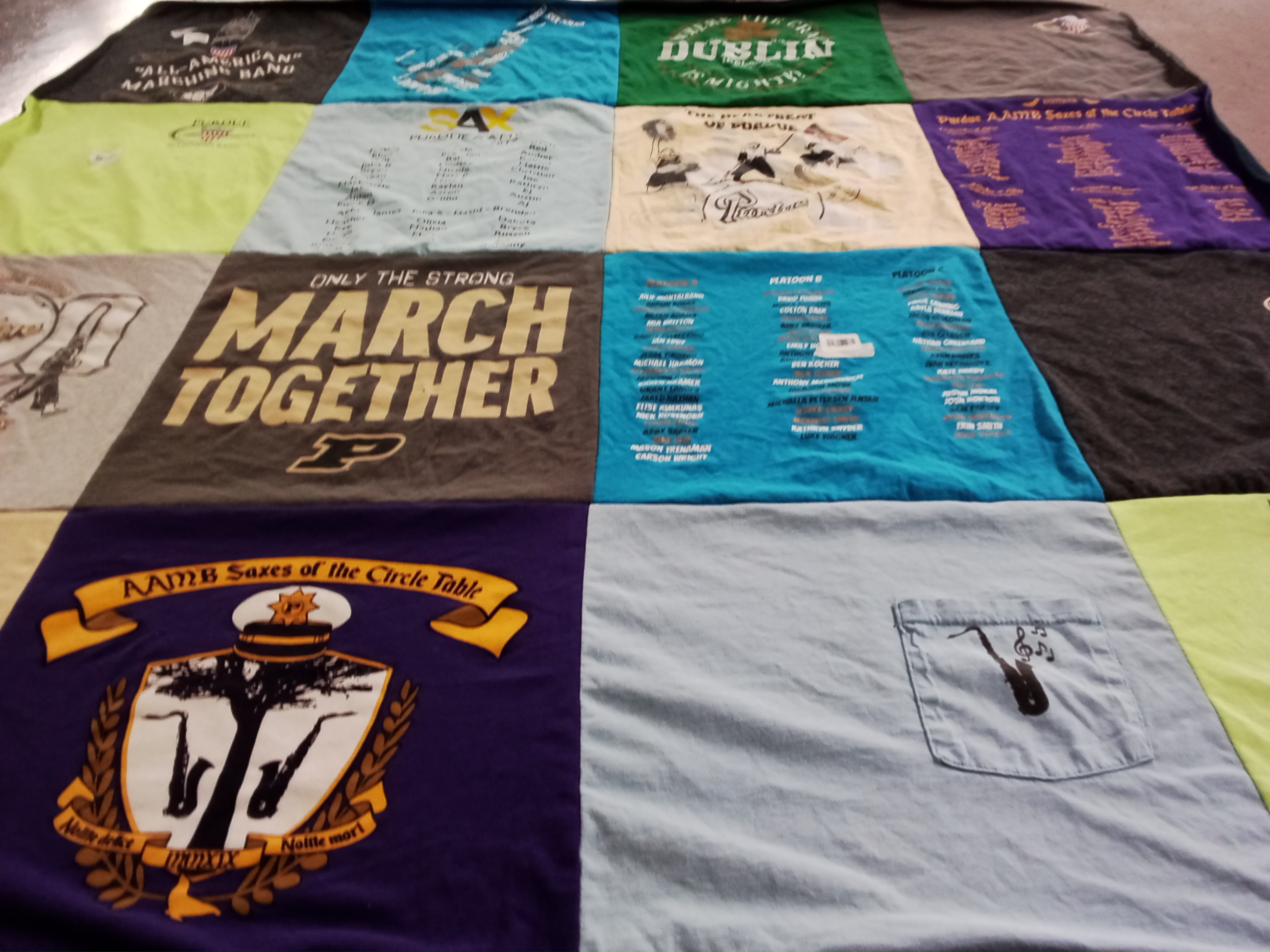 T-shirt quilt from purude university by Carole from IN