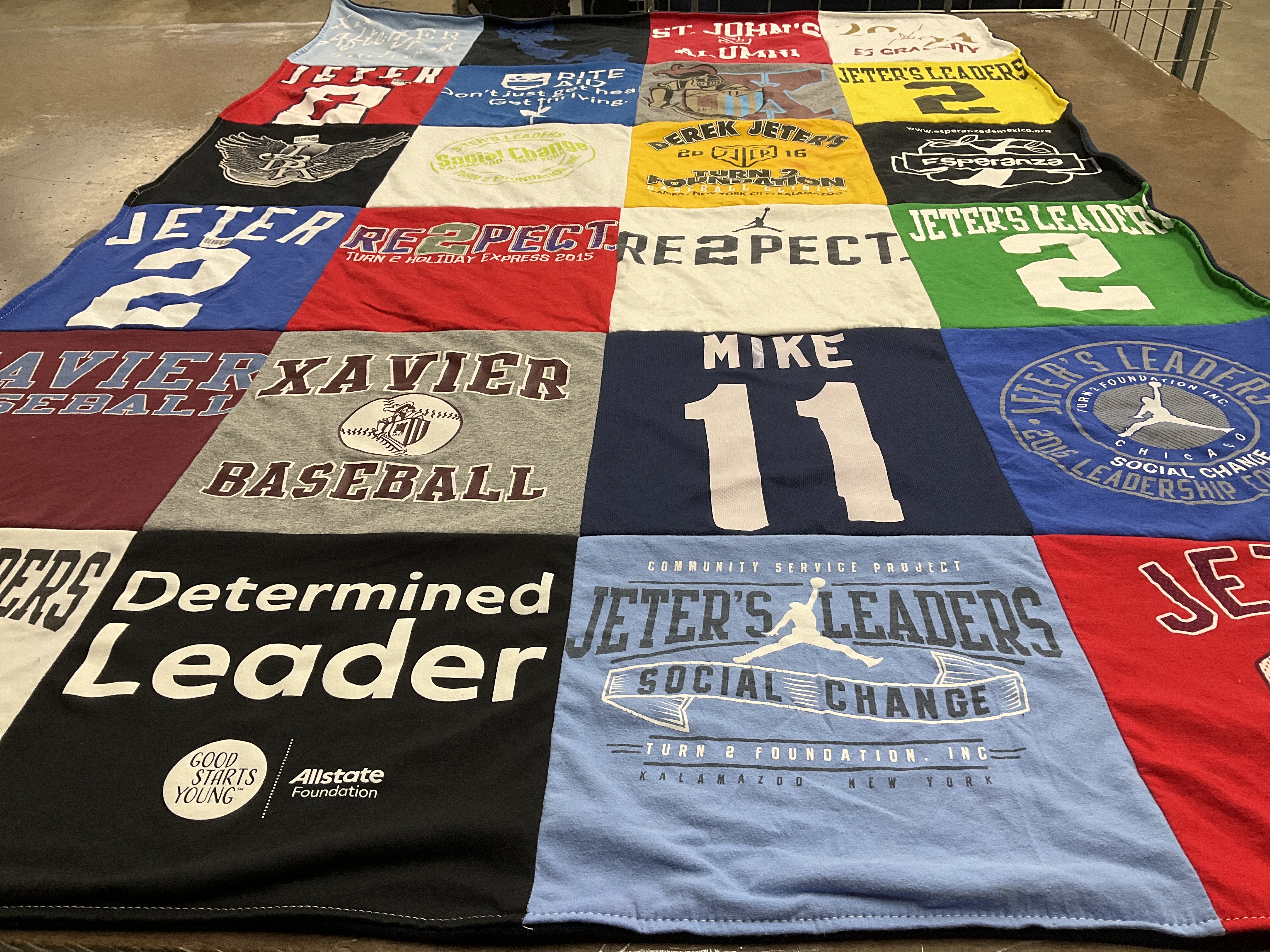 T-shirt quilt featuring xavier baseball by Nicholas from NY