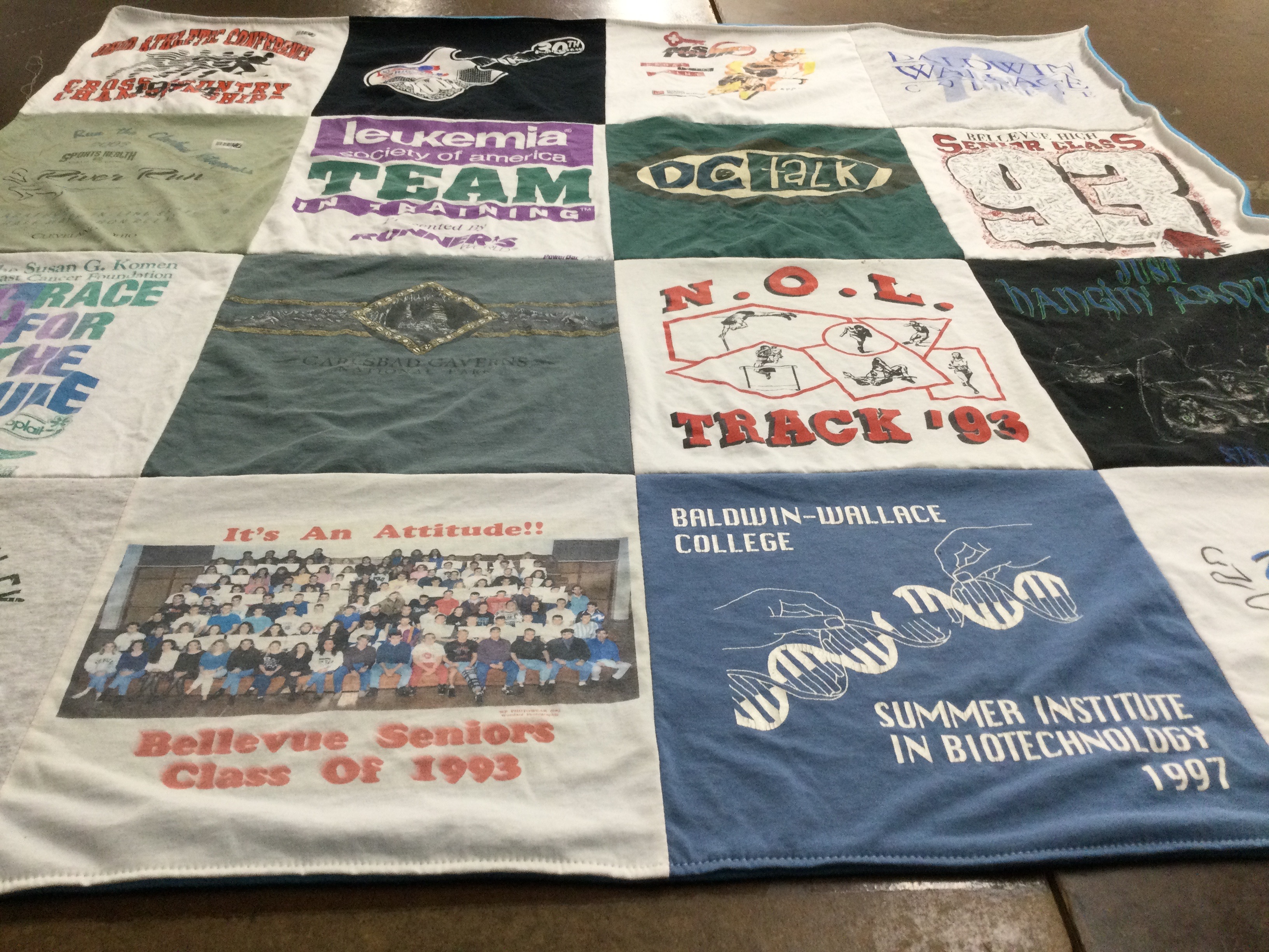 T-shirt quilt featuring n.o.l. track by Amy from OH
