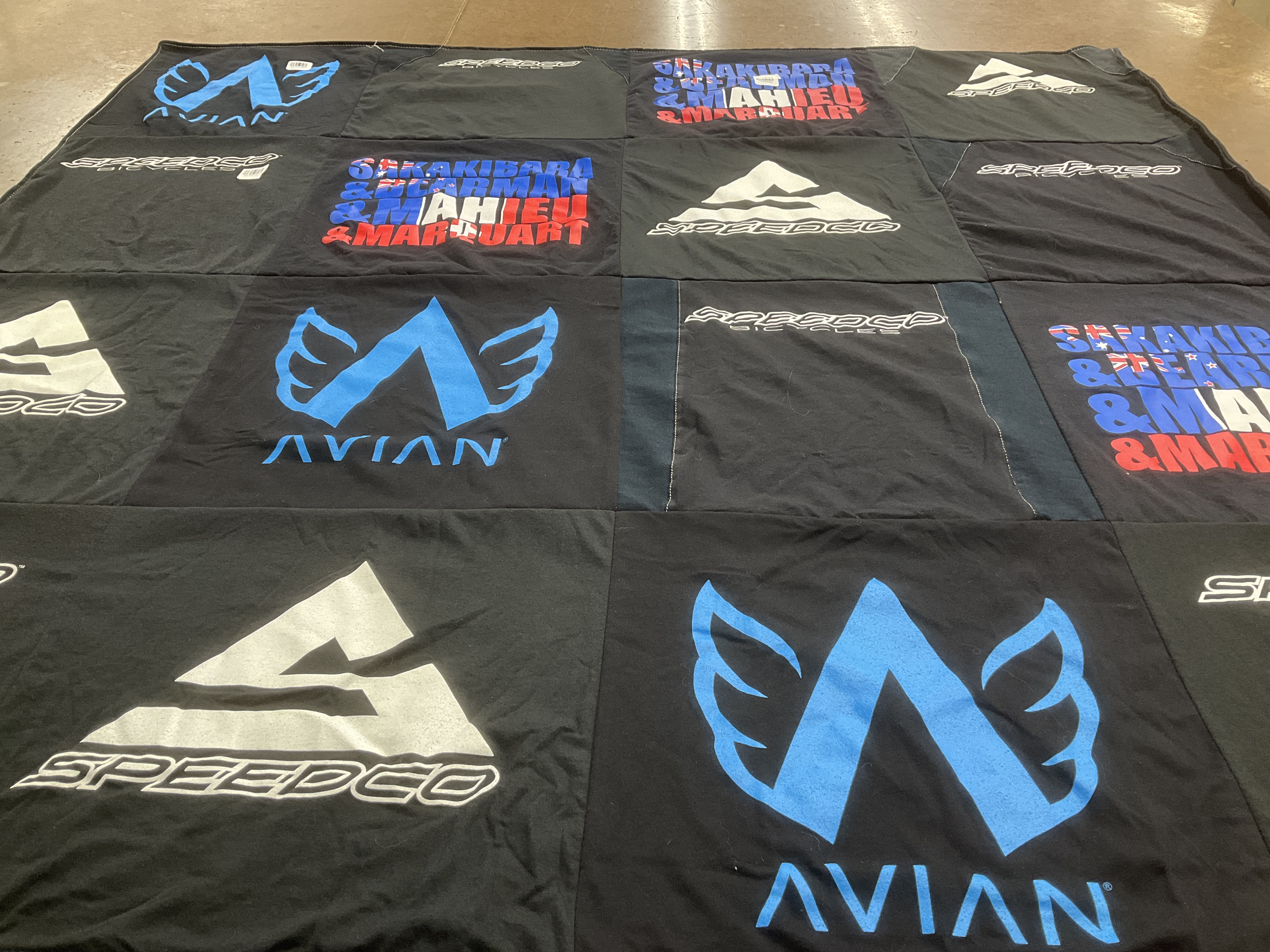 T-shirt quilt with motorsports, racing themes by DELANEY from FL