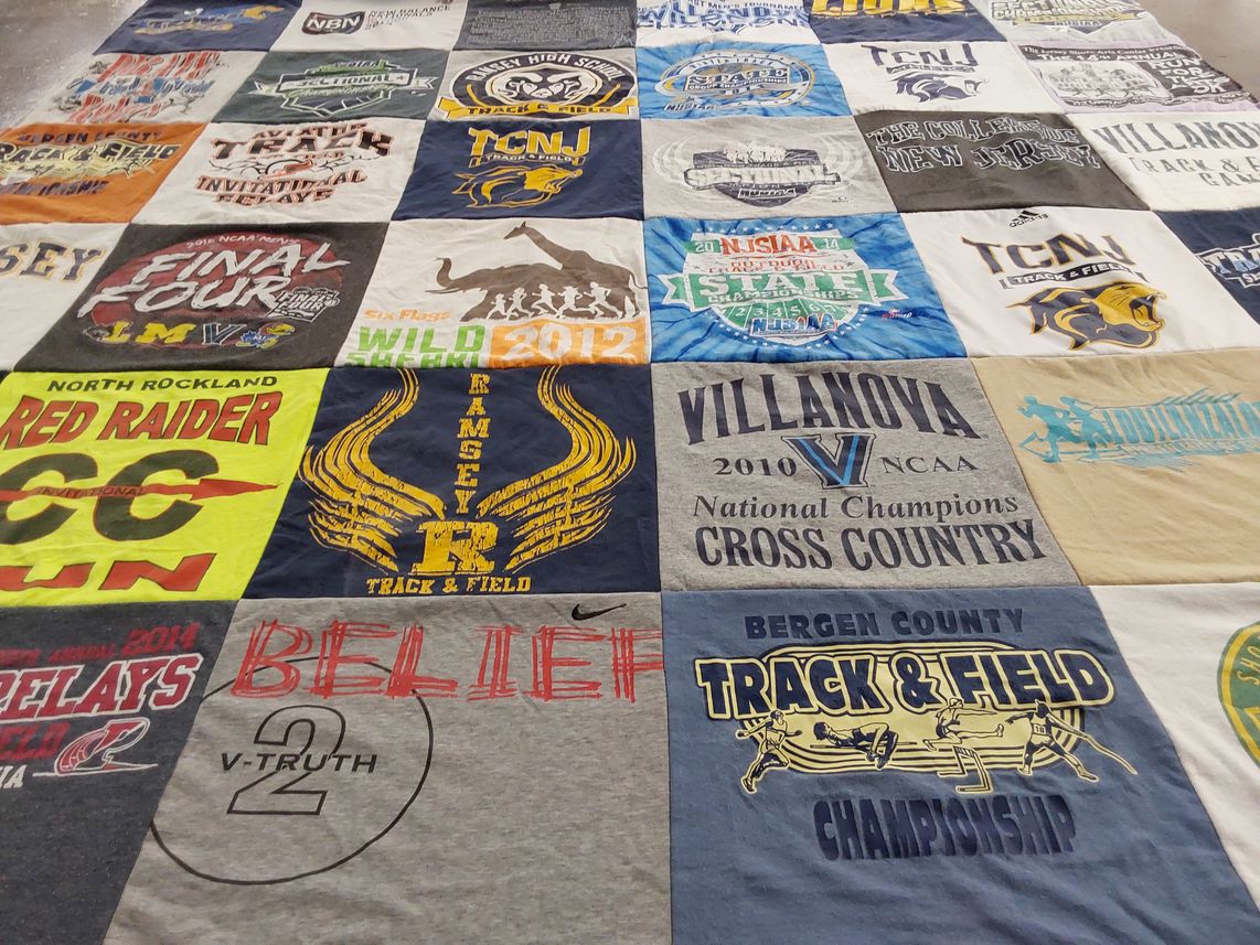 T-shirt quilt featuring villanova university, ramsey high school by Roberta from NJ