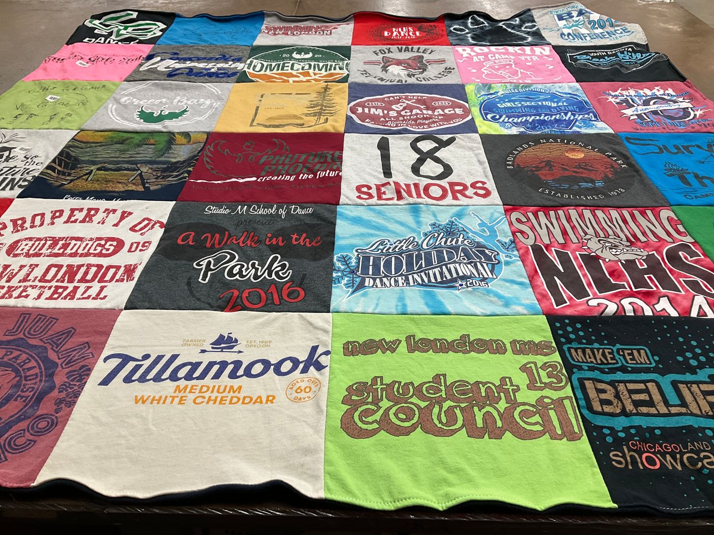 T-shirt quilt featuring bulldogs basketball by Valerie from WI