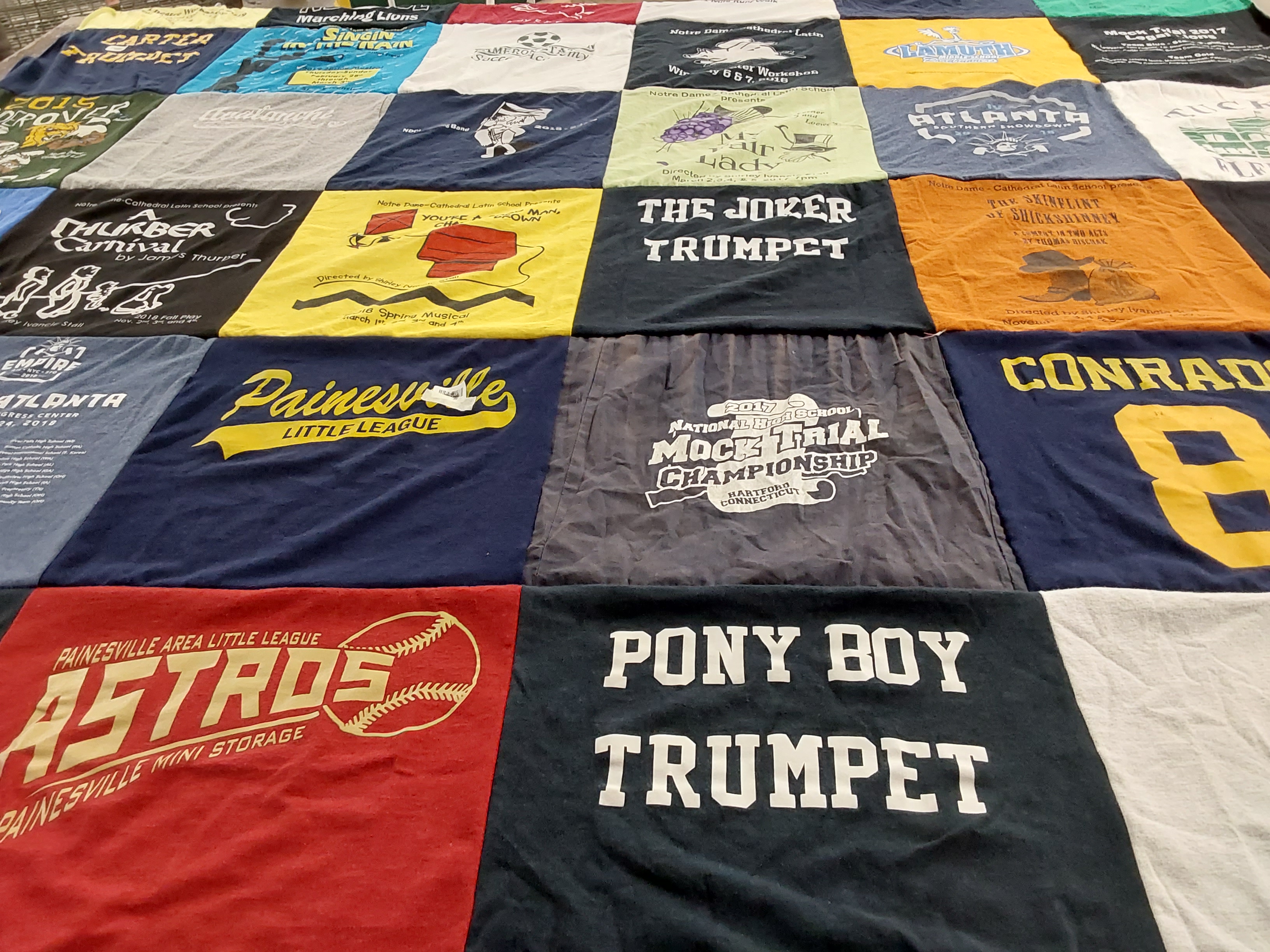 T-shirt quilt featuring painesville little league by Kristin from OH
