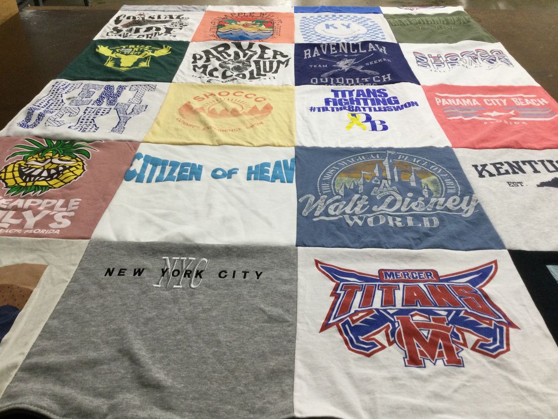 T-shirt quilt featuring mercer titans by JoHannah from KY