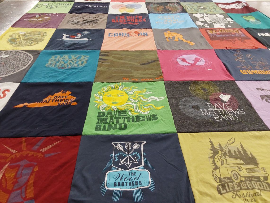 T-shirt quilt with music, festivals themes by David from VA