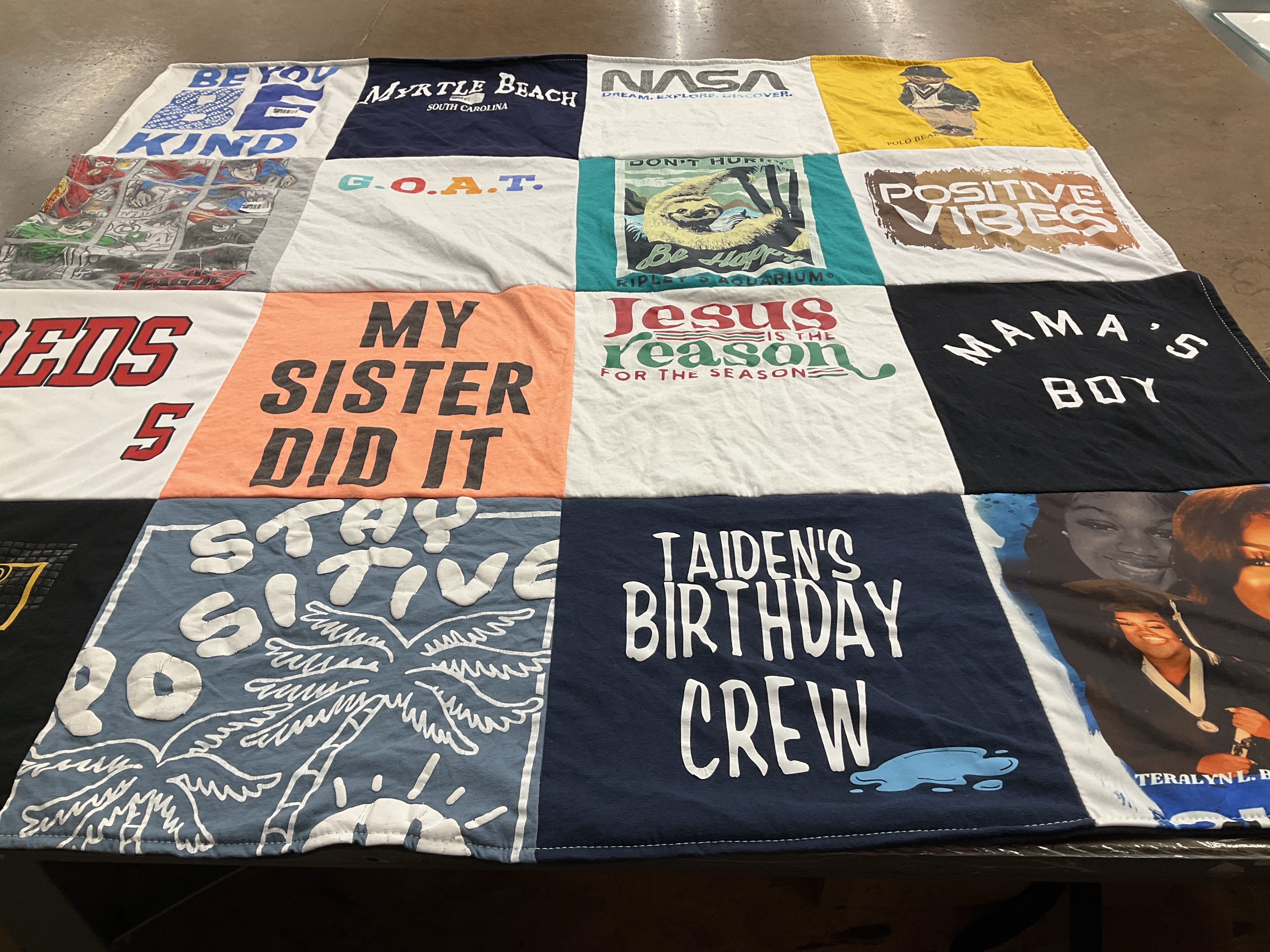 T-shirt quilt featuring reds by Terry from FL
