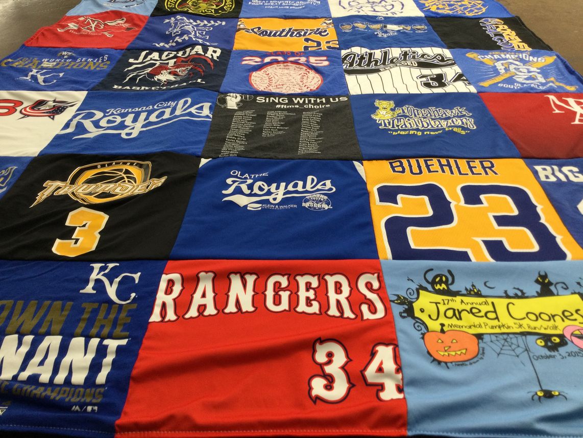 T-shirt quilt featuring kansas city royals, olathe thunder by Shelly from KS