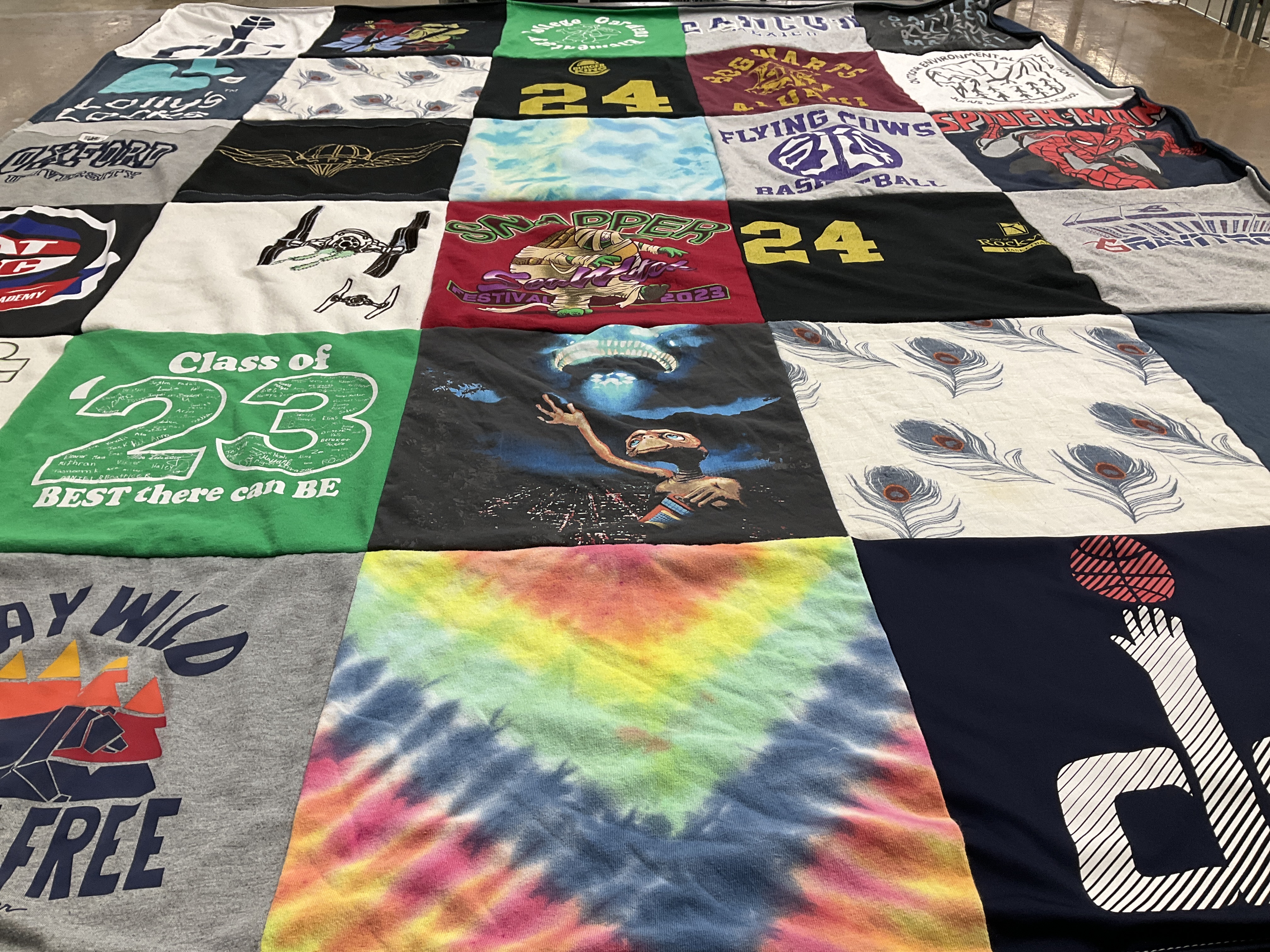 T-shirt quilt featuring flying cows basketball by Jaime from MD