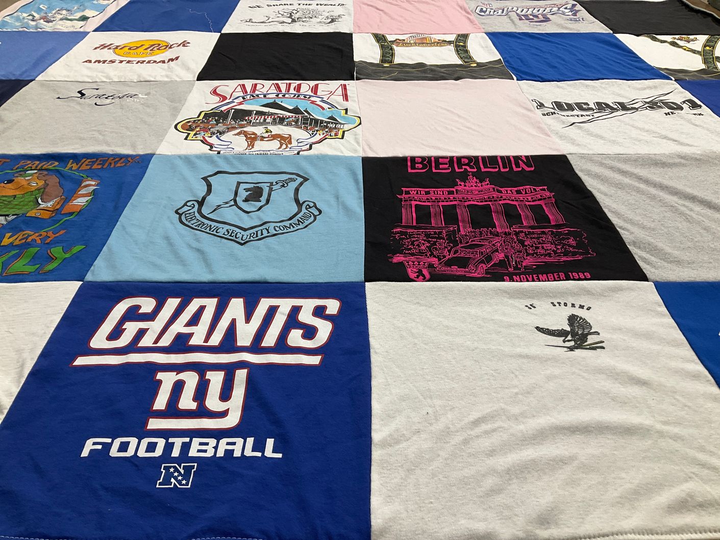 T-shirt quilt featuring new york giants football by Melanie from CO