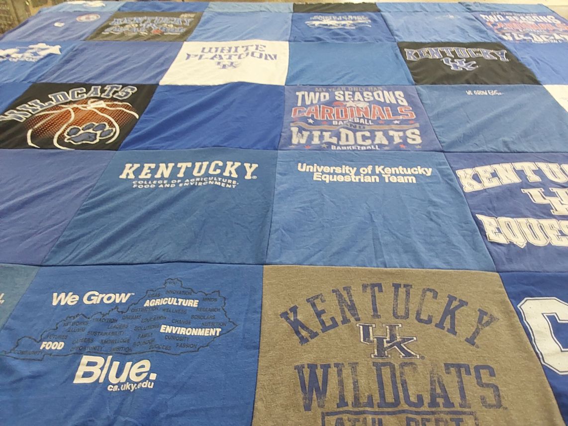 T-shirt quilt featuring university of kentucky wildcats by Julie from OH