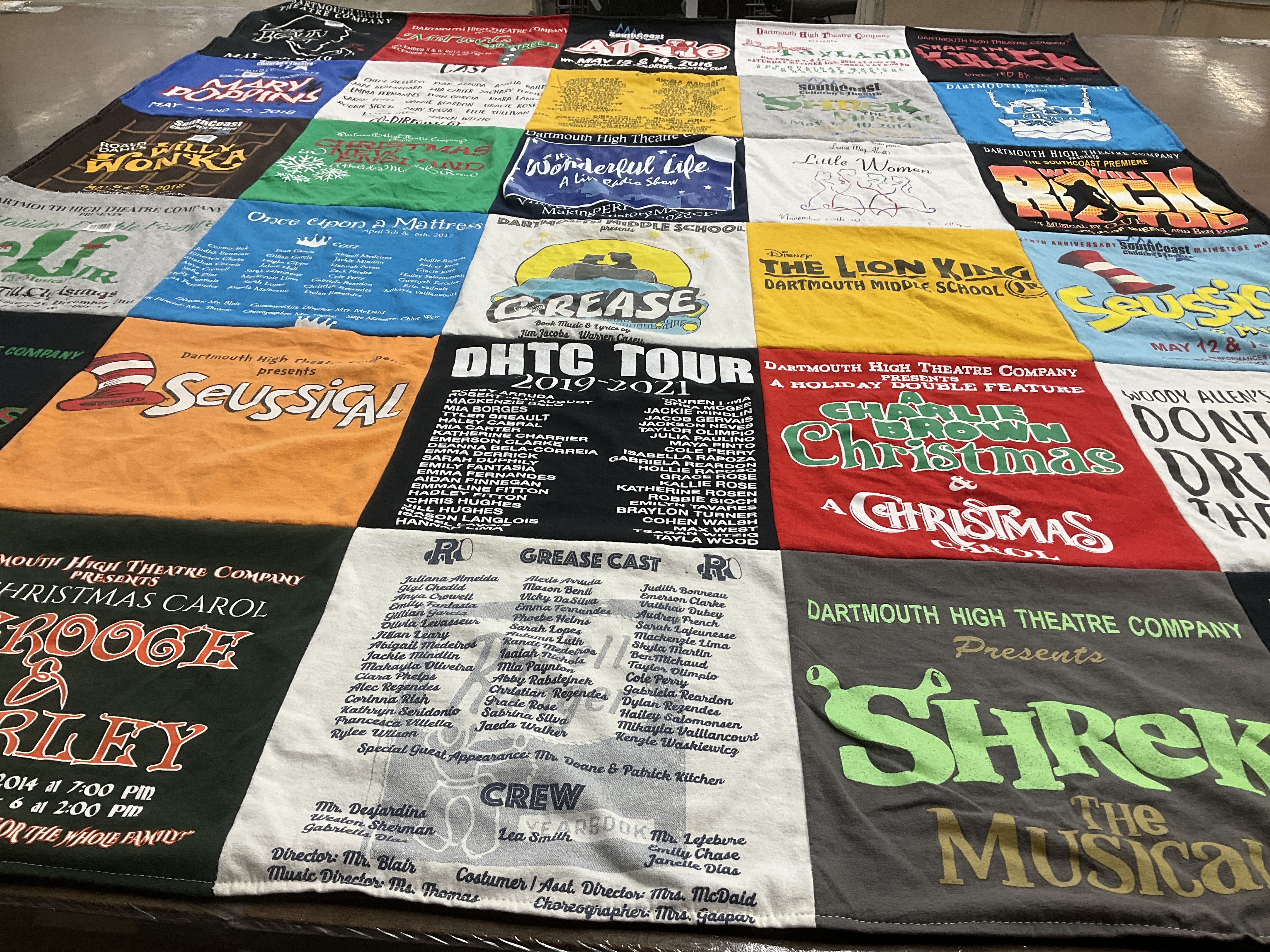 T-shirt quilt from dartmouth high school by Tara from MA