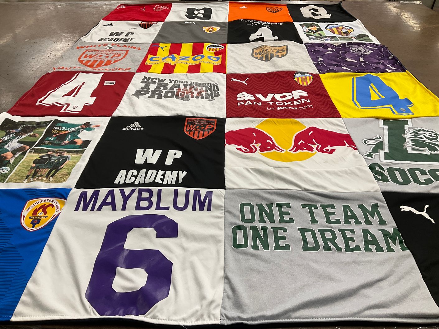 T-shirt quilt featuring red bull, valencia cf by Adam from NY
