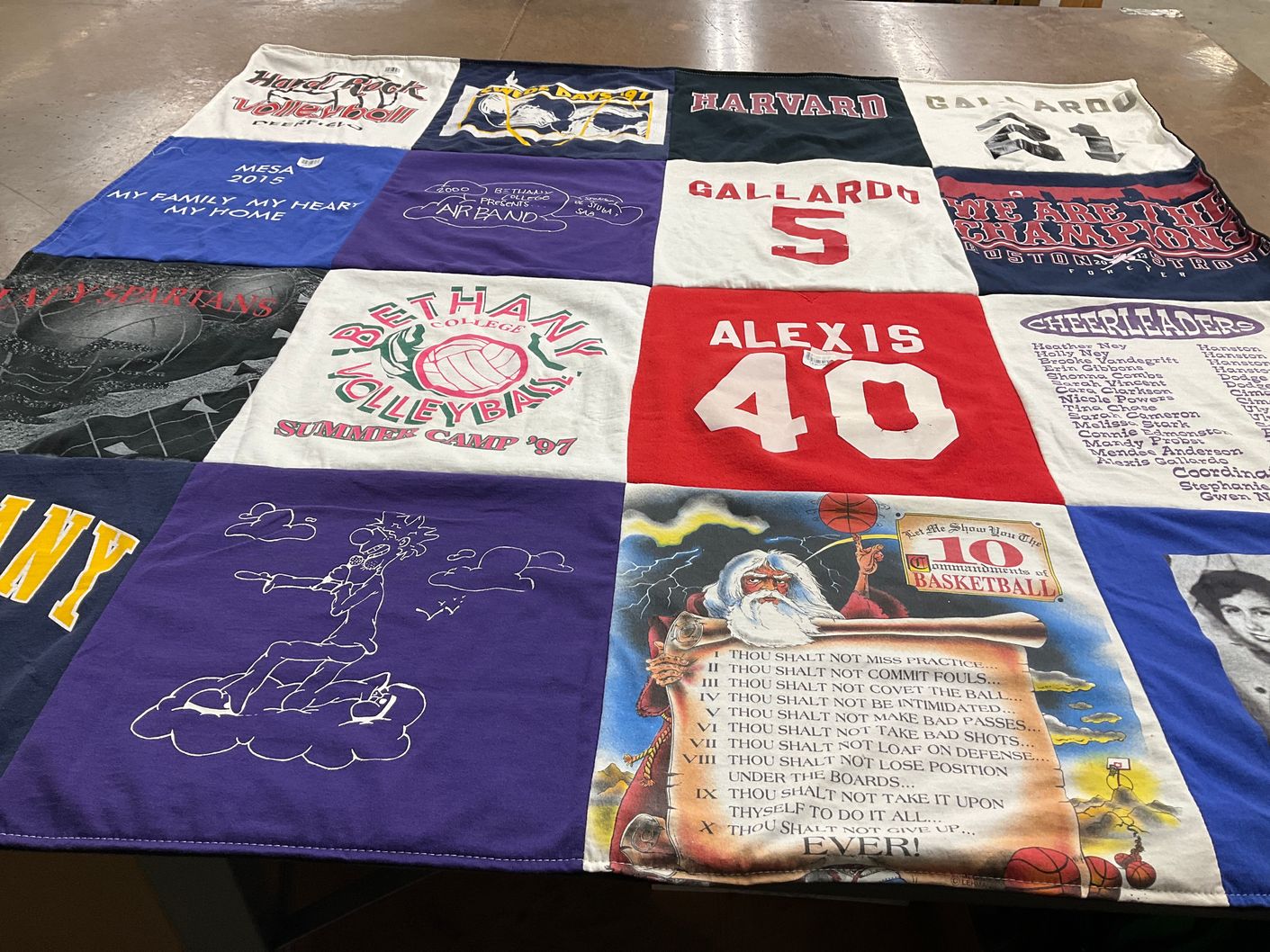 T-shirt quilt from bethany college by Beatrice from MA
