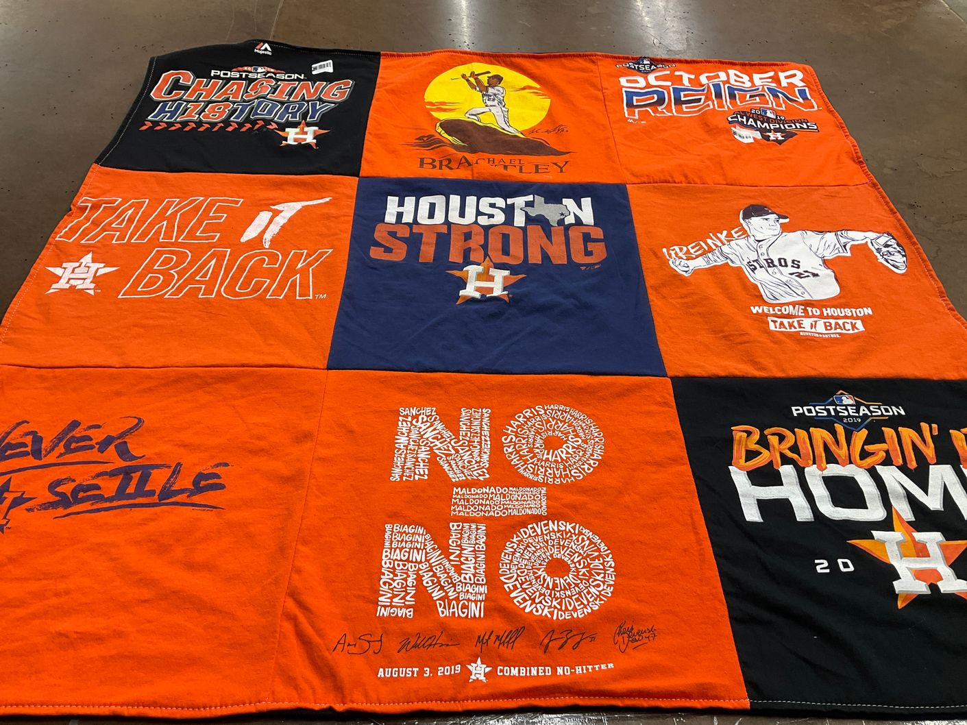 T-shirt quilt featuring houston astros by Morgan from TX