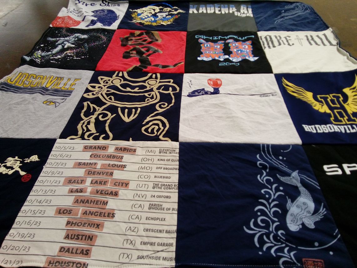 T-shirt quilt from hudsonville high school, kadena high school by Pamela from MI