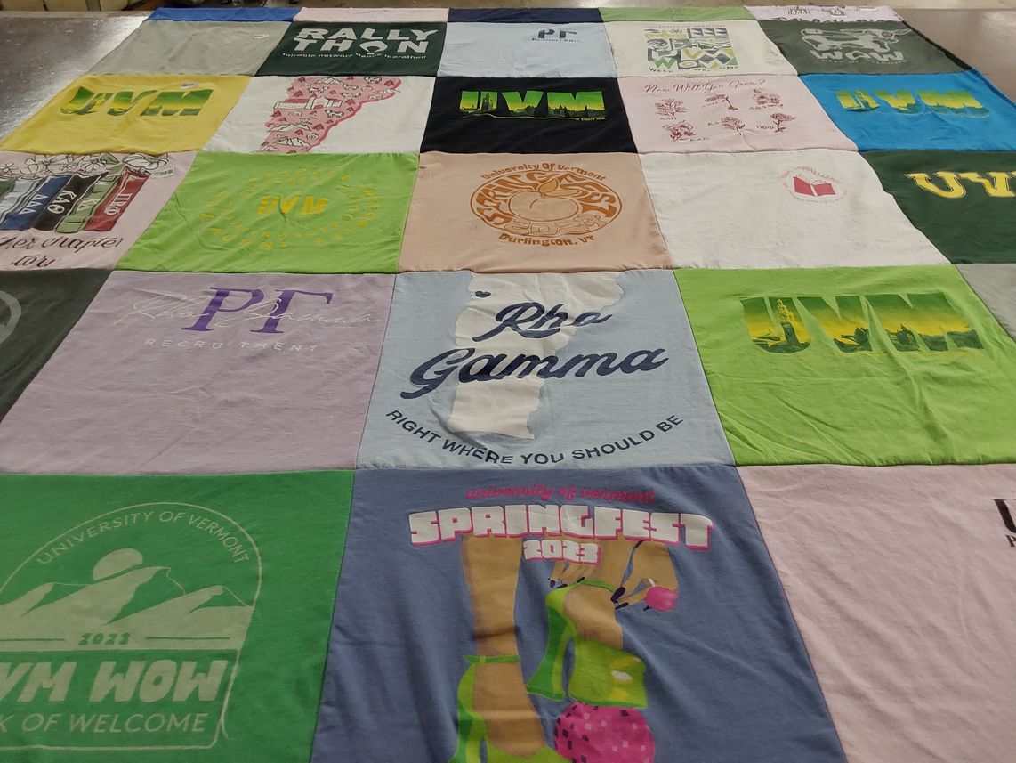 T-shirt quilt from university of vermont by Jerome from IN