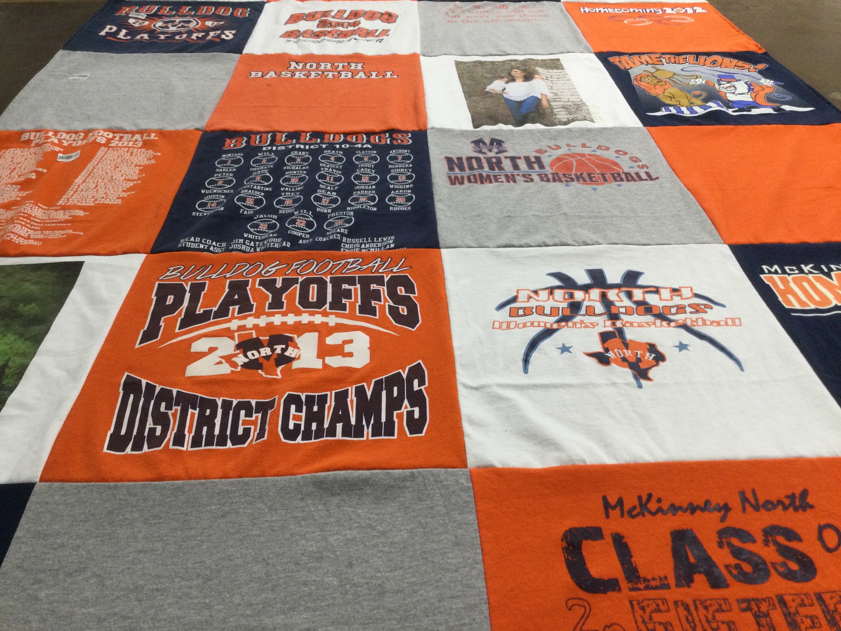 T-shirt quilt featuring mckinney north bulldogs by Celina from TX