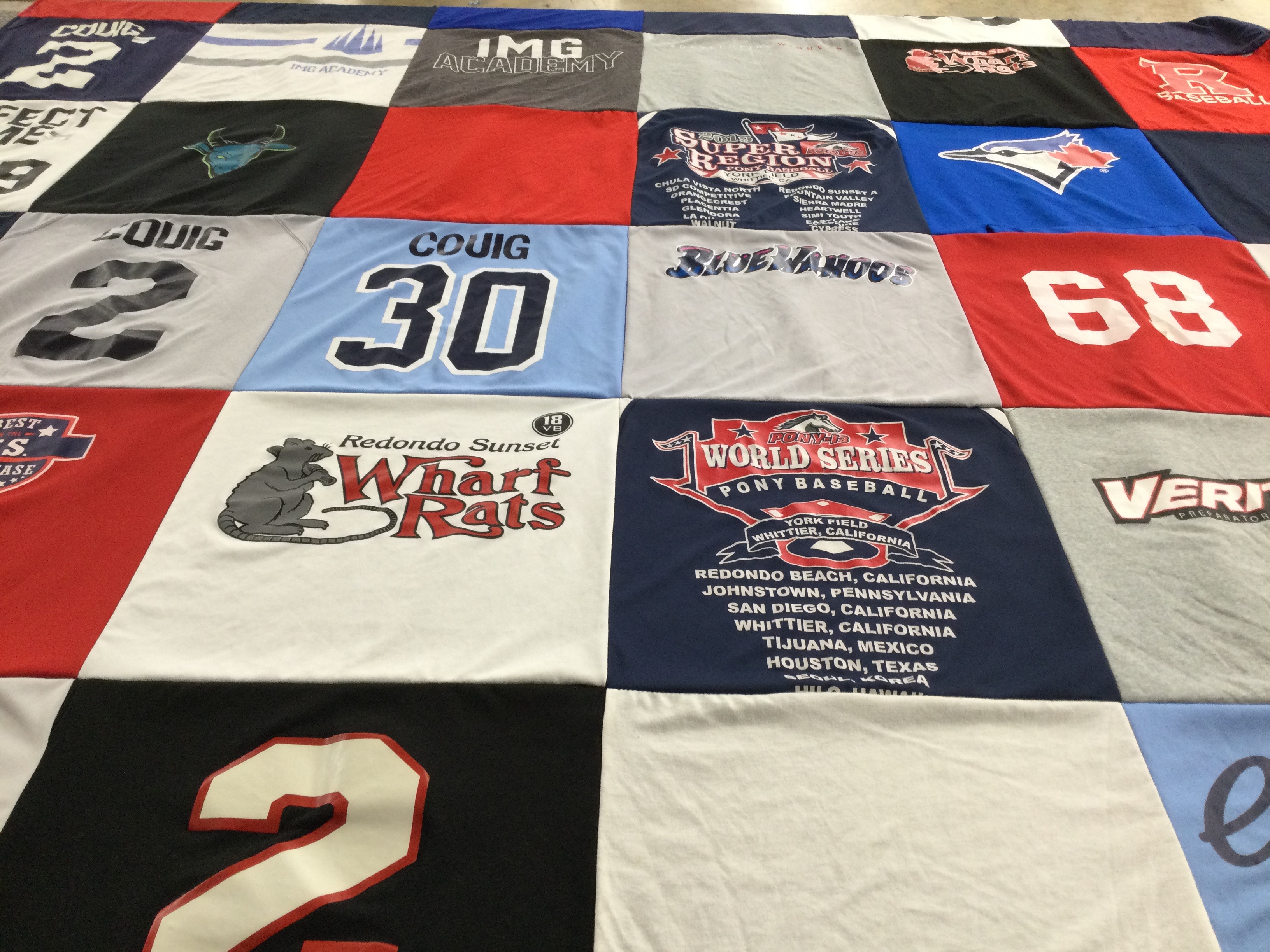 T-shirt quilt featuring redondo sunset wharf rats by Susan from FL