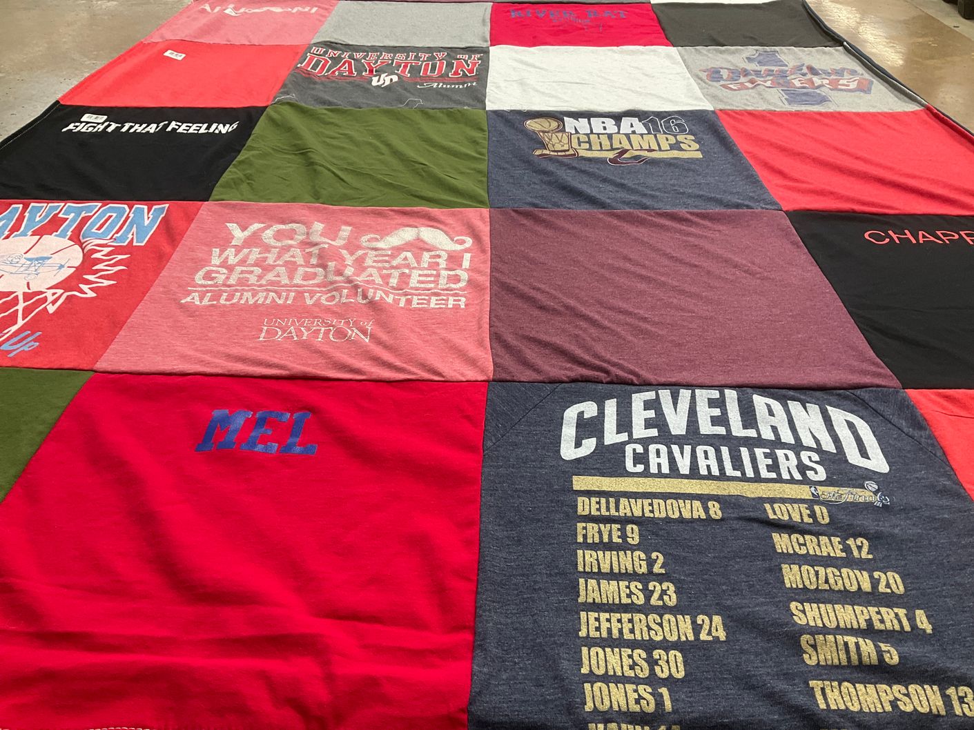 T-shirt quilt featuring cleveland cavaliers by Melissa from OH