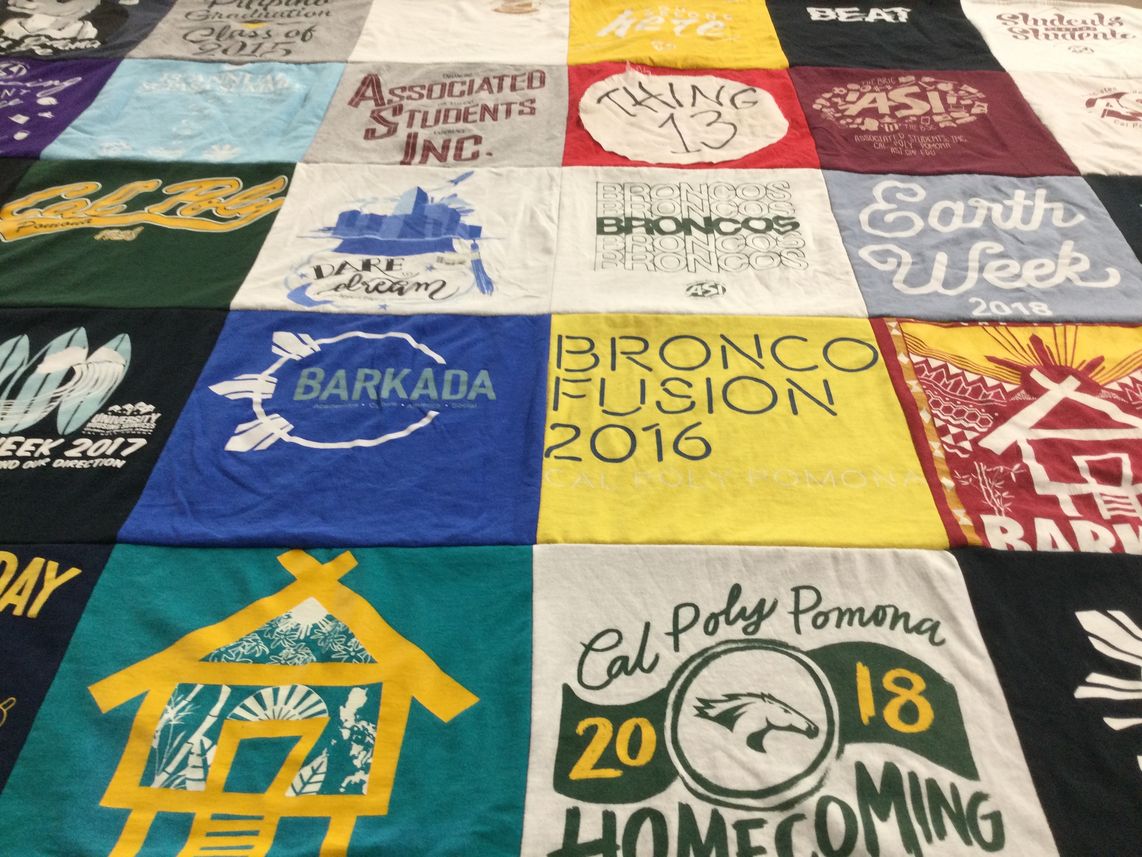 T-shirt quilt from cal poly pomona by April from CA