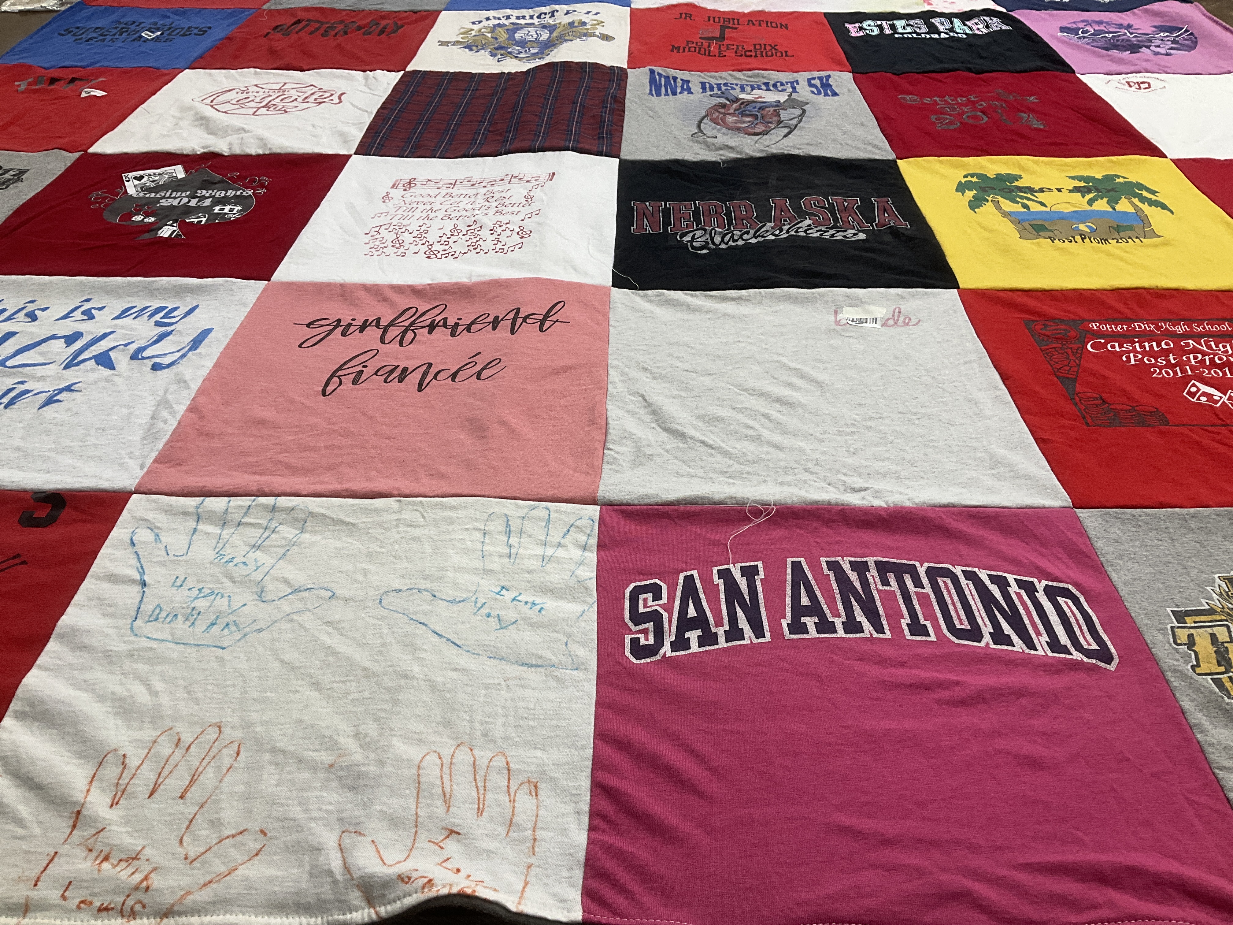T-shirt quilt from potter dix high school by Cortney from NE