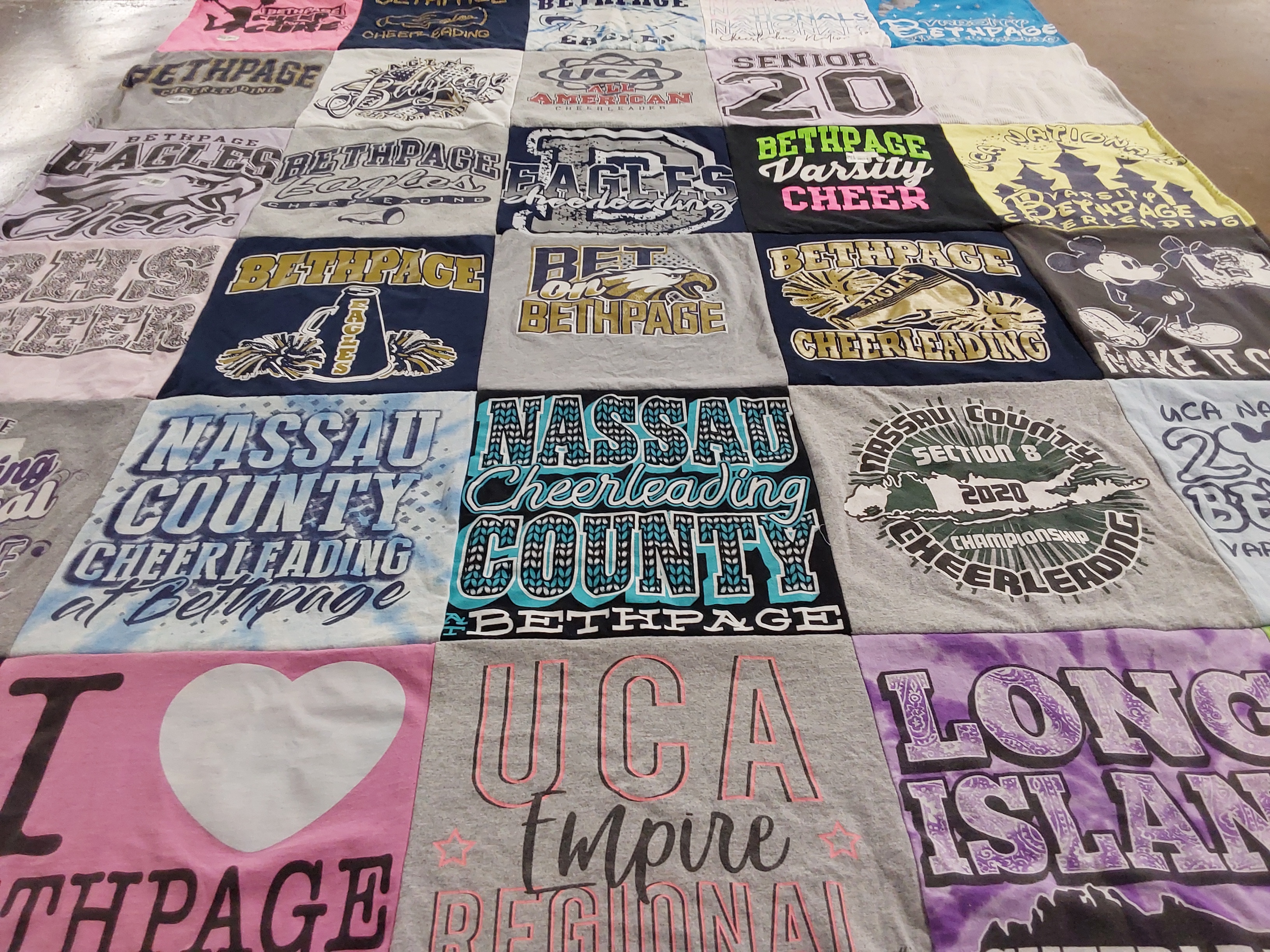 T-shirt quilt from bethpage high school by Geanna from NY