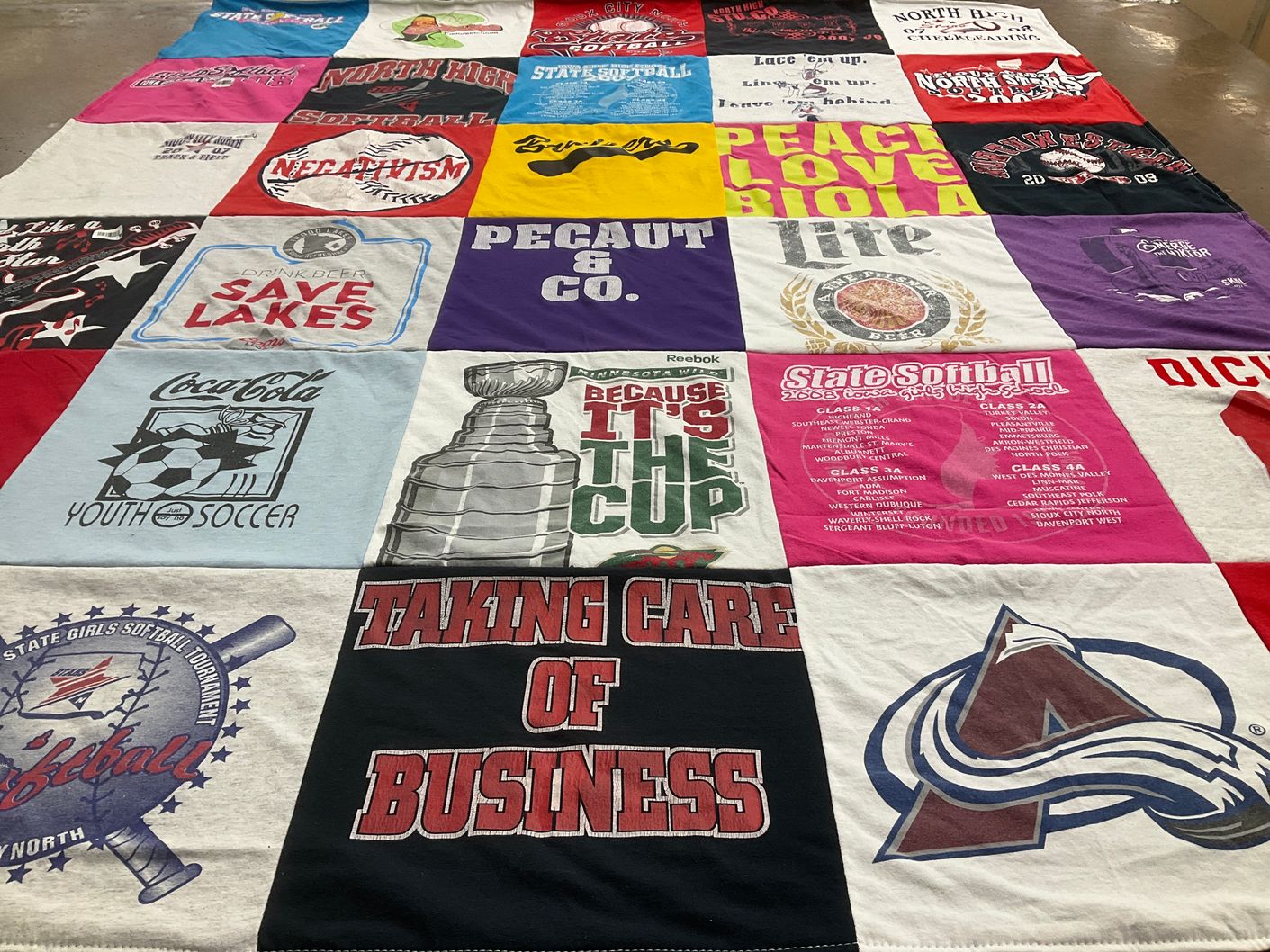 T-shirt quilt featuring colorado avalanche by Brittany from MN