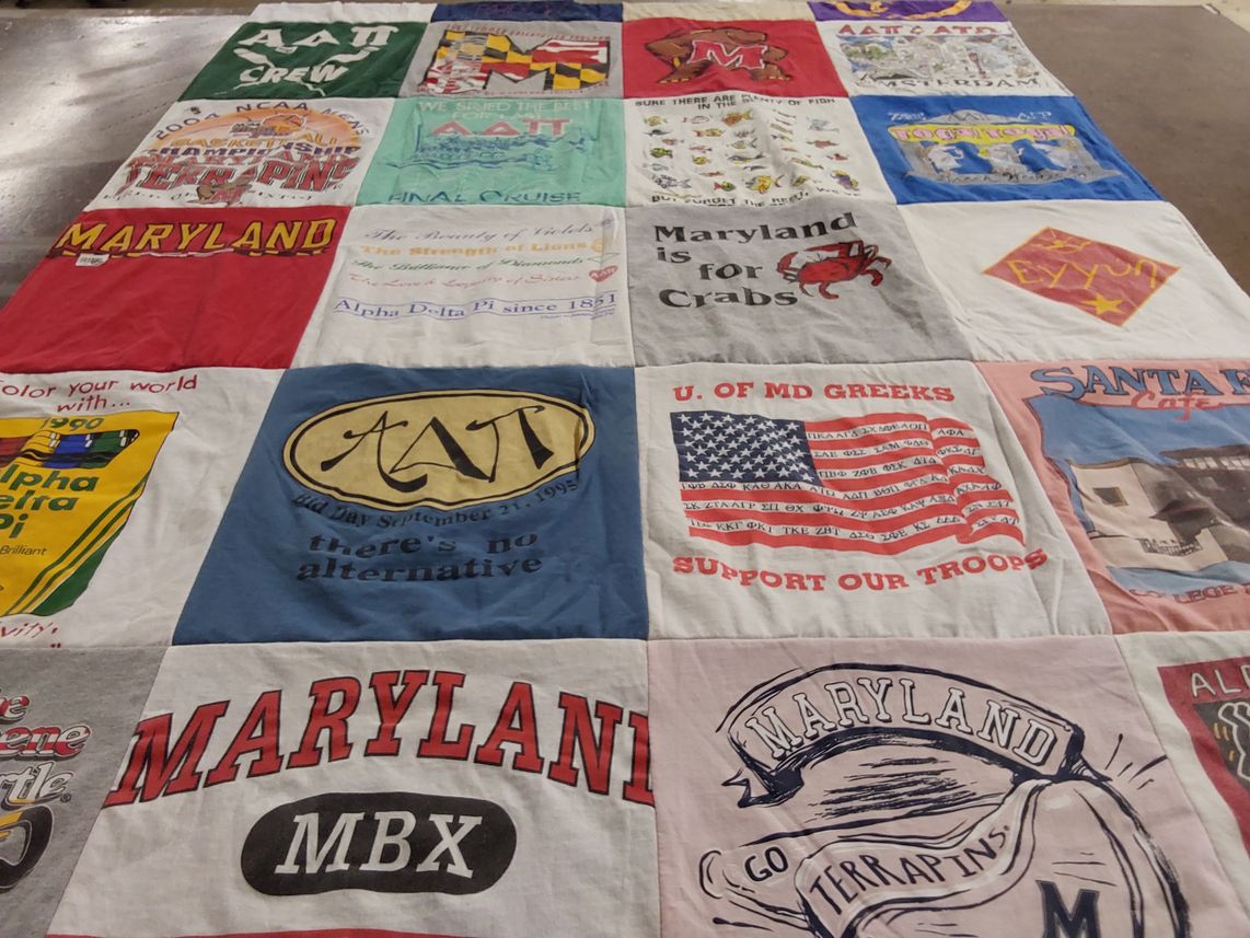 T-shirt quilt featuring university of maryland terrapins by Jennifer from GA