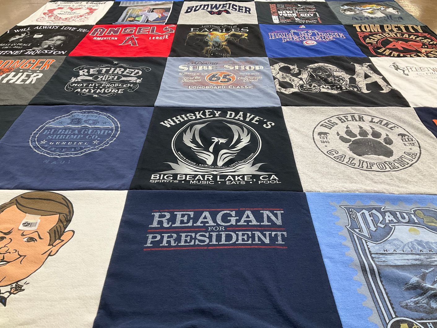 T-shirt quilt with sports, music themes by Evi & Emmi from CA